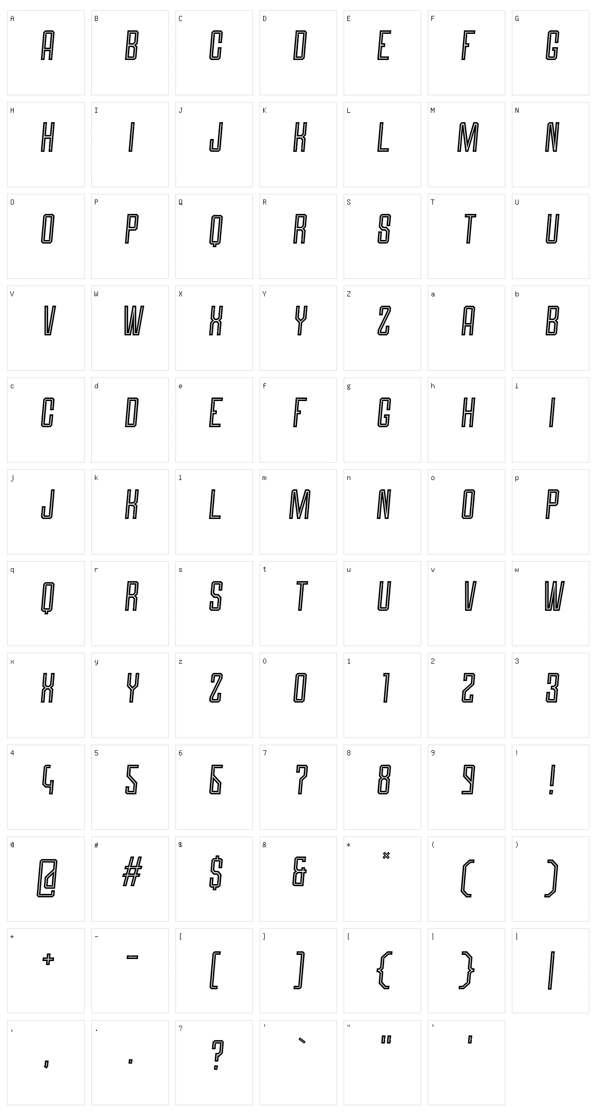 Roguedash Character Set
