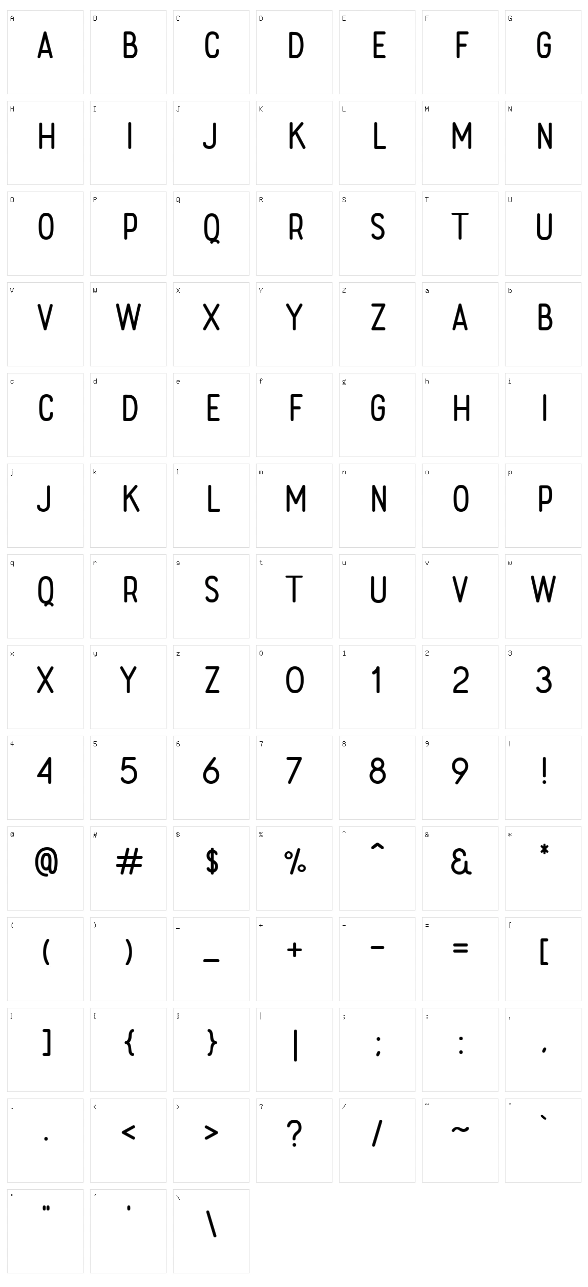 Rolade Character Set
