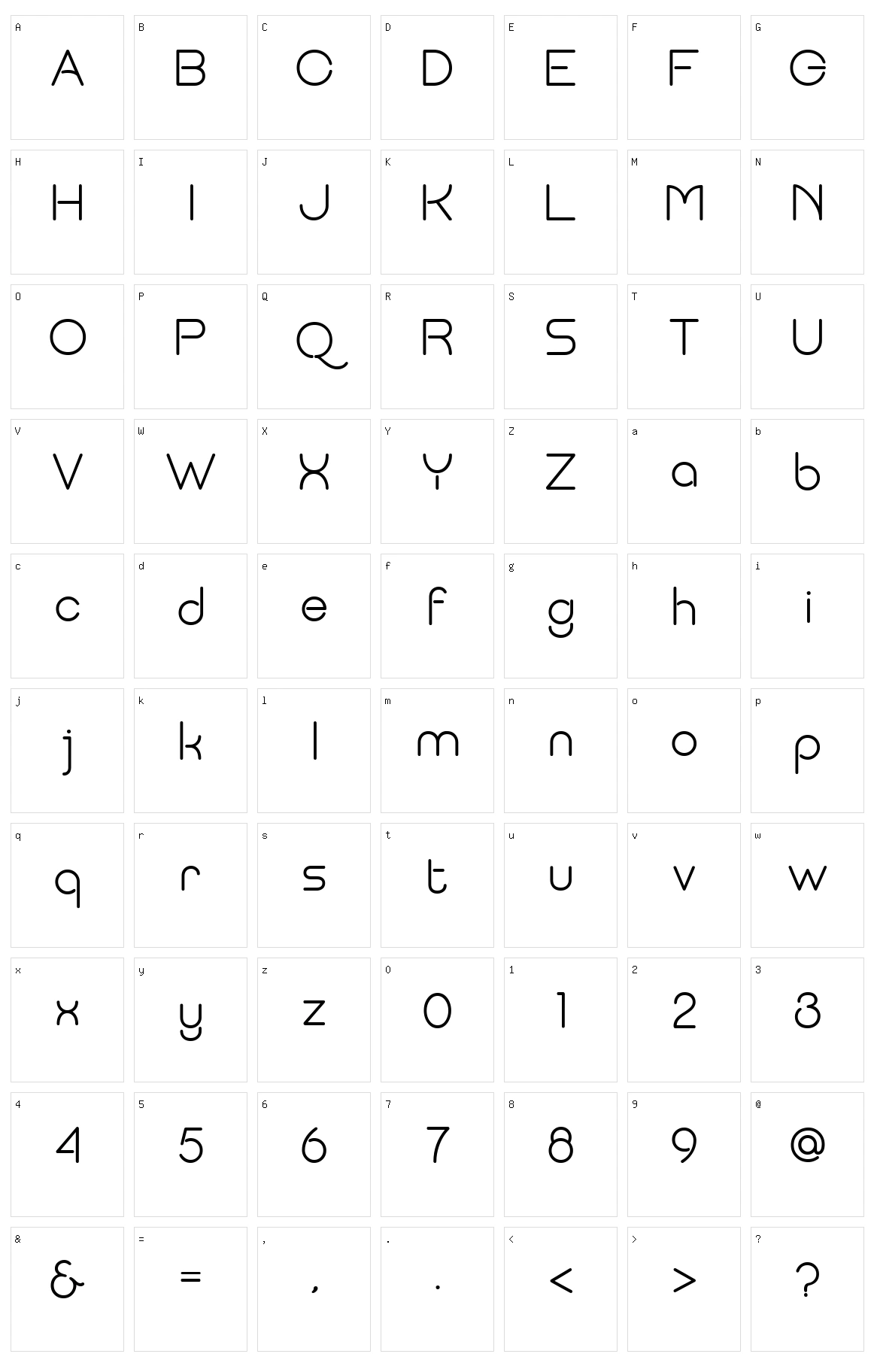 Rollestix Character Set