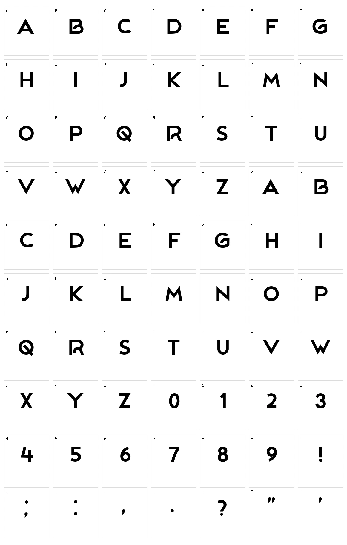 Rollicker Character Set