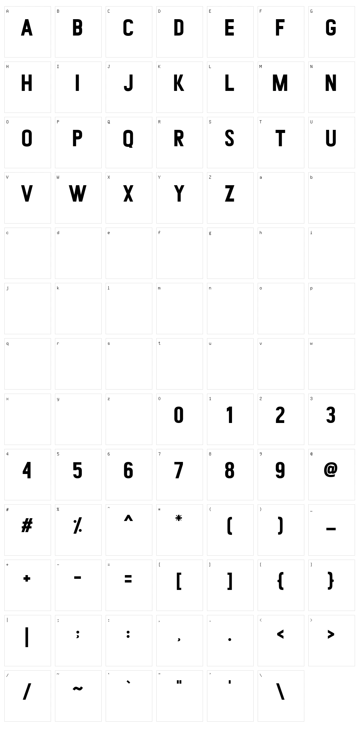 Romedhal Sans Character Set