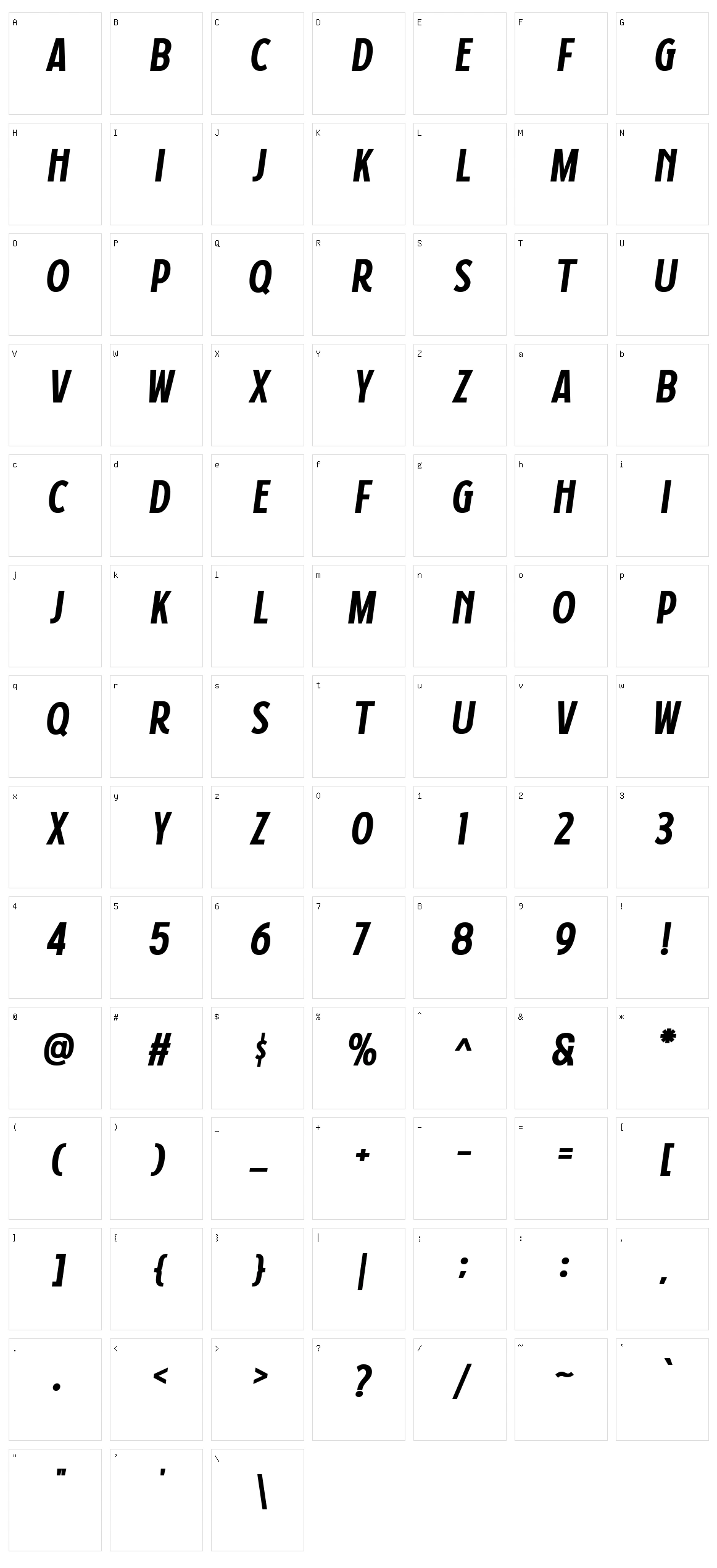 Rosign Character Set