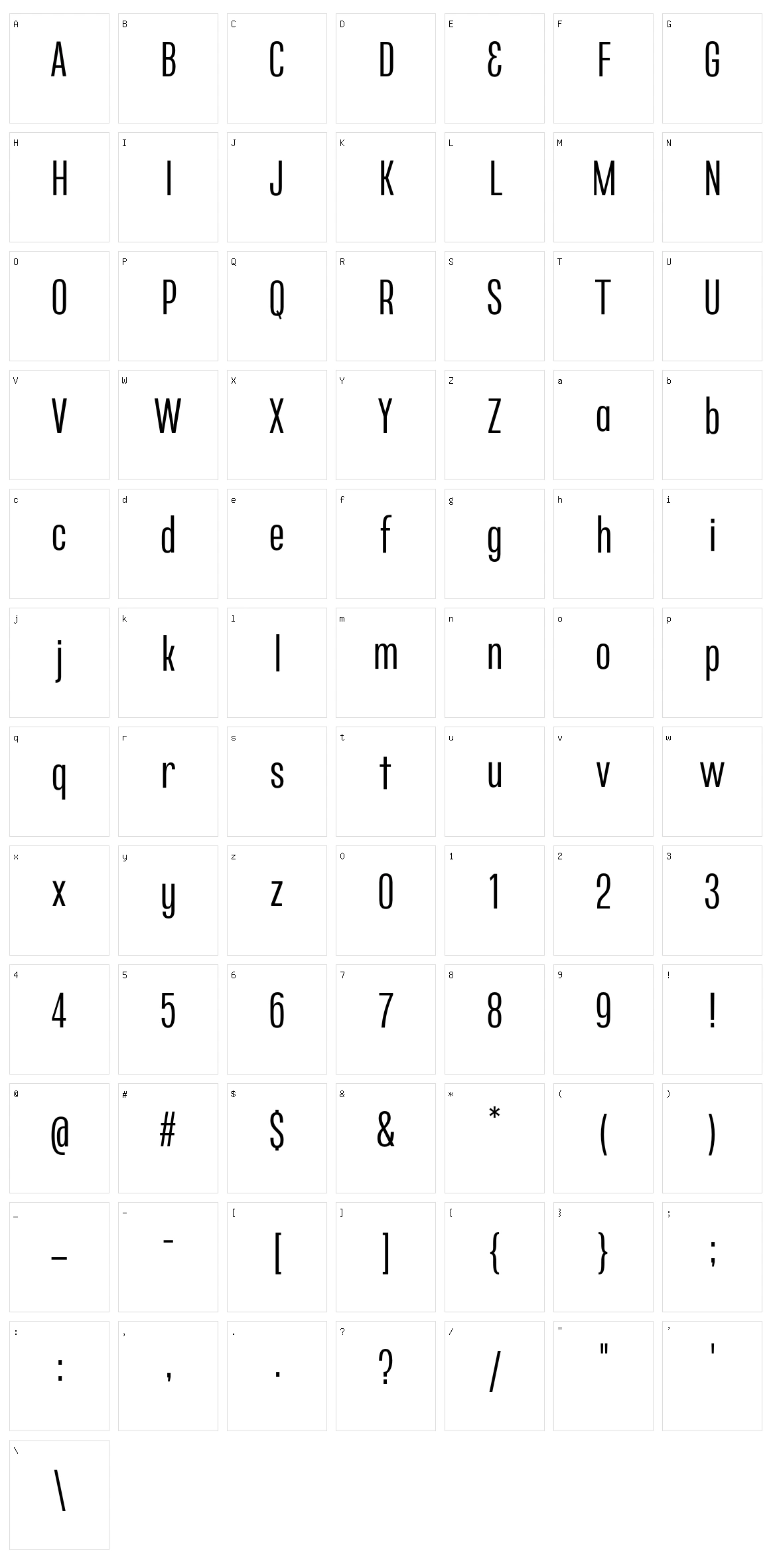 Rotan Character Set