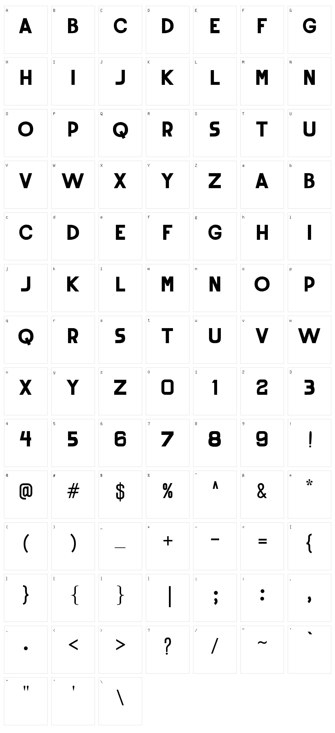 Rounded Sans Character Set
