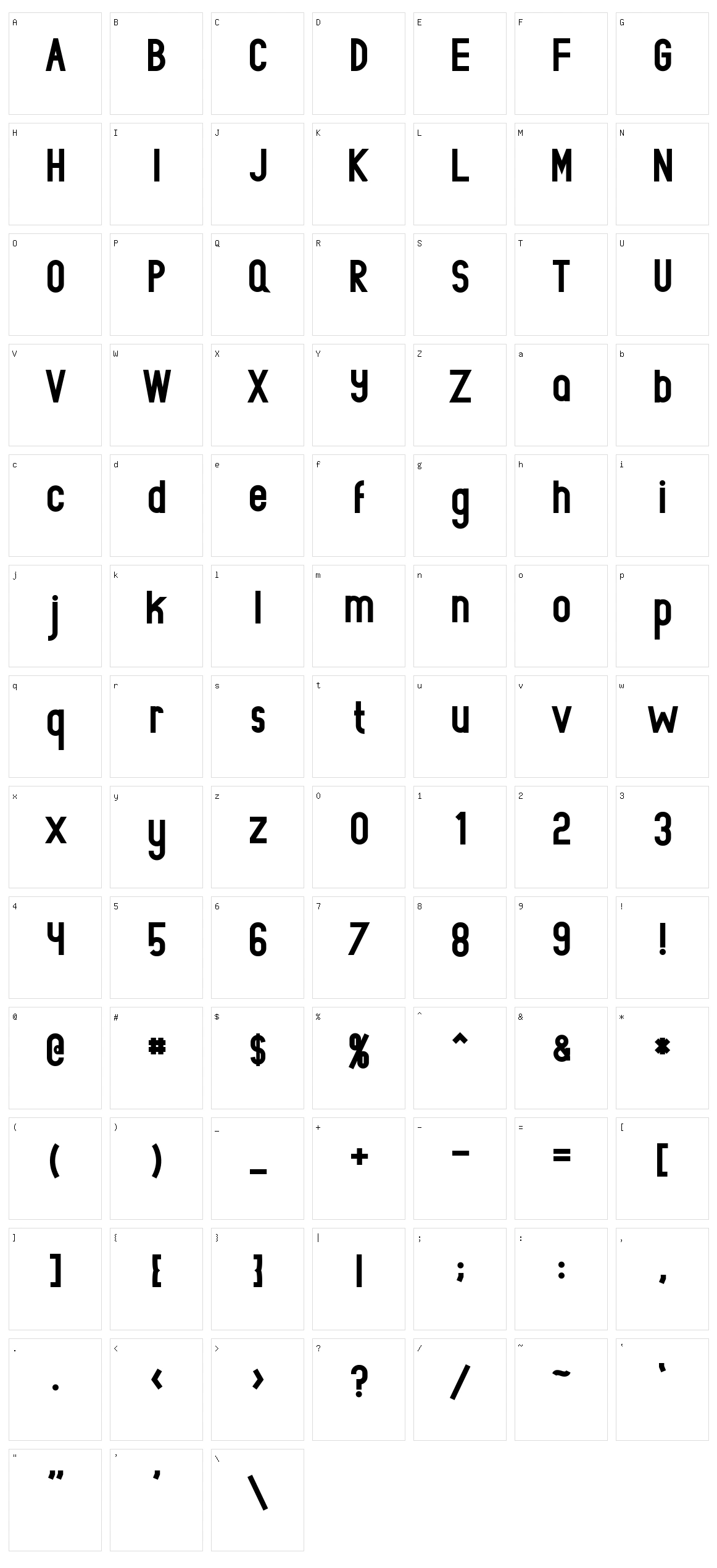 Rowland Character Set