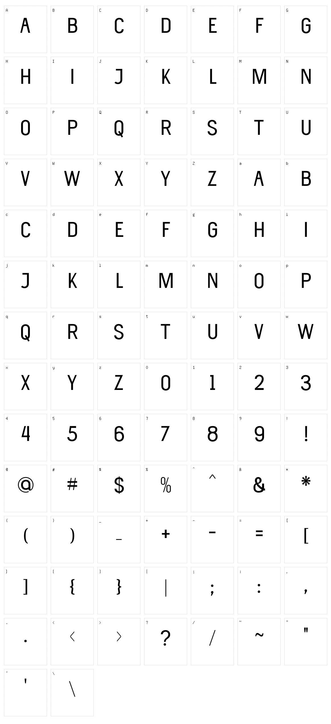 Roxeston Character Set