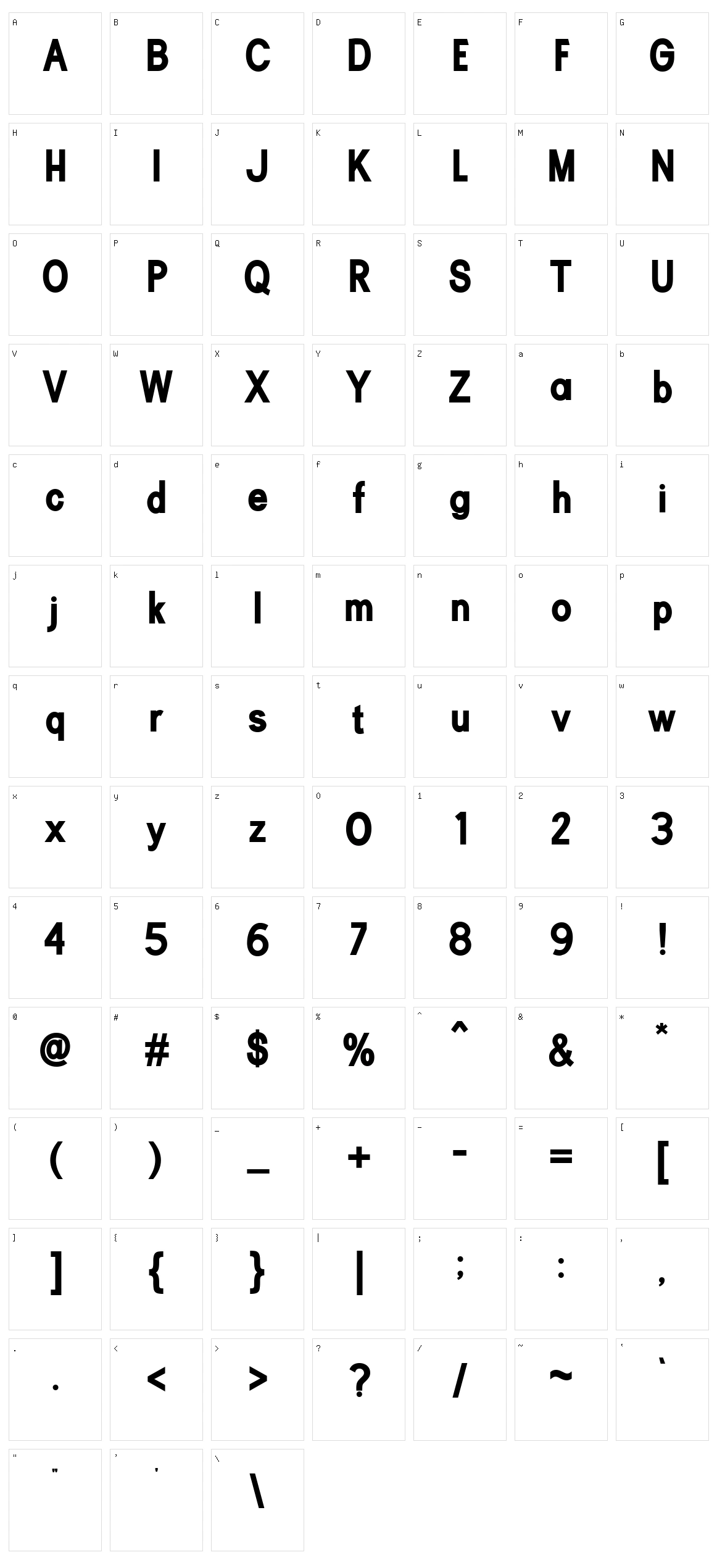 Rubric Character Set