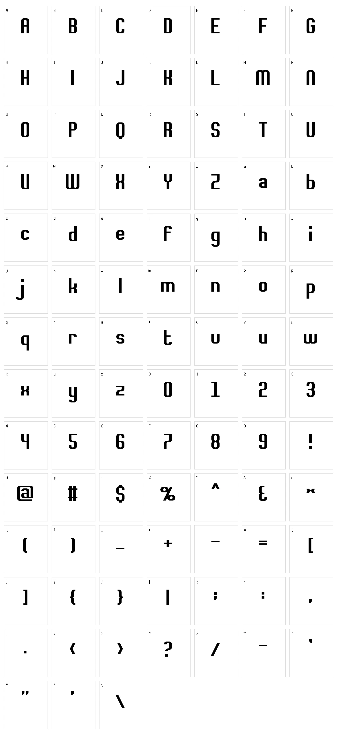 Rvaturecu Character Set