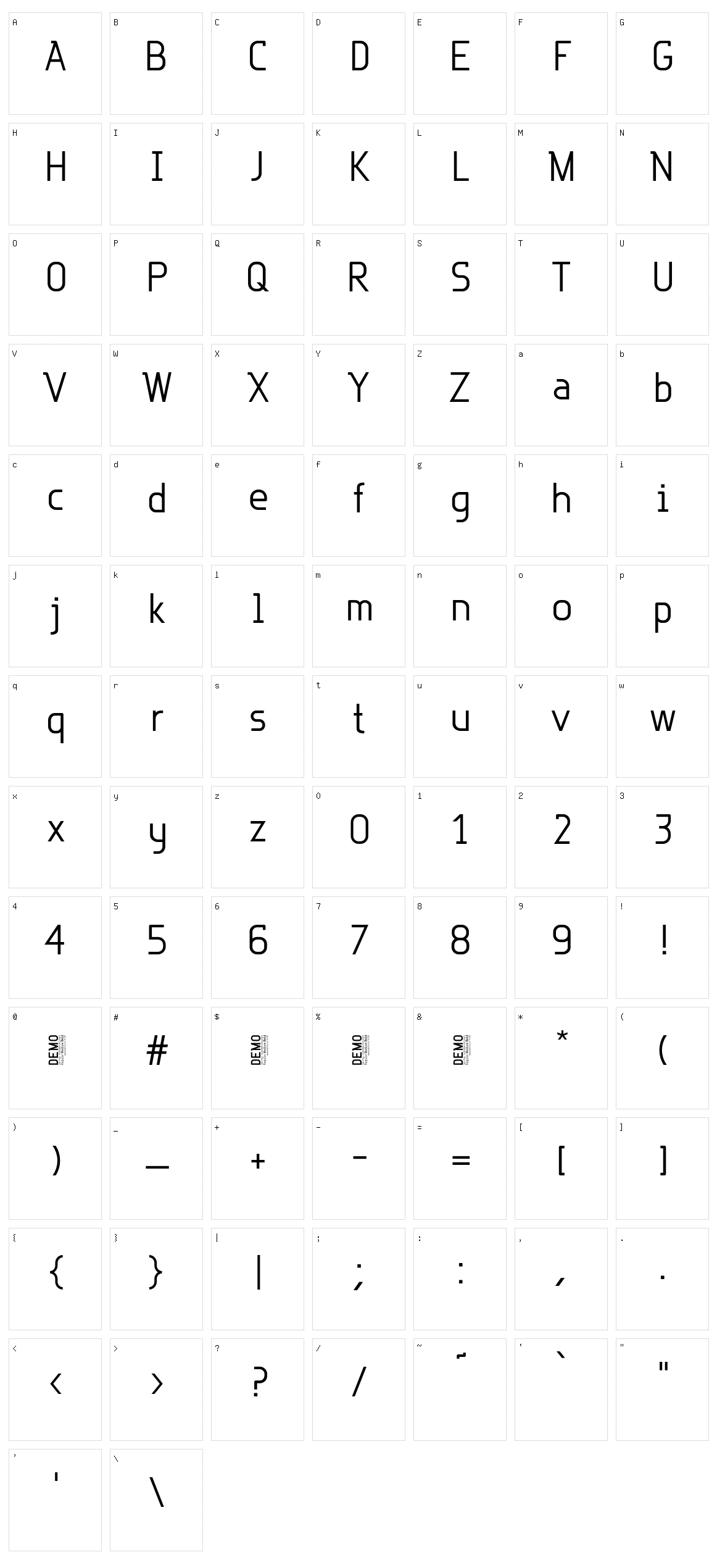 R?t?r Character Set