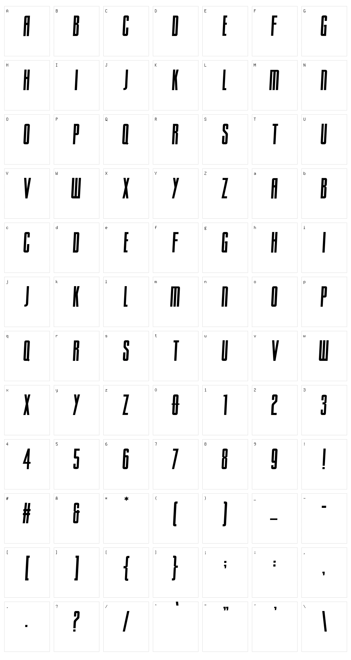 Sacco Character Set