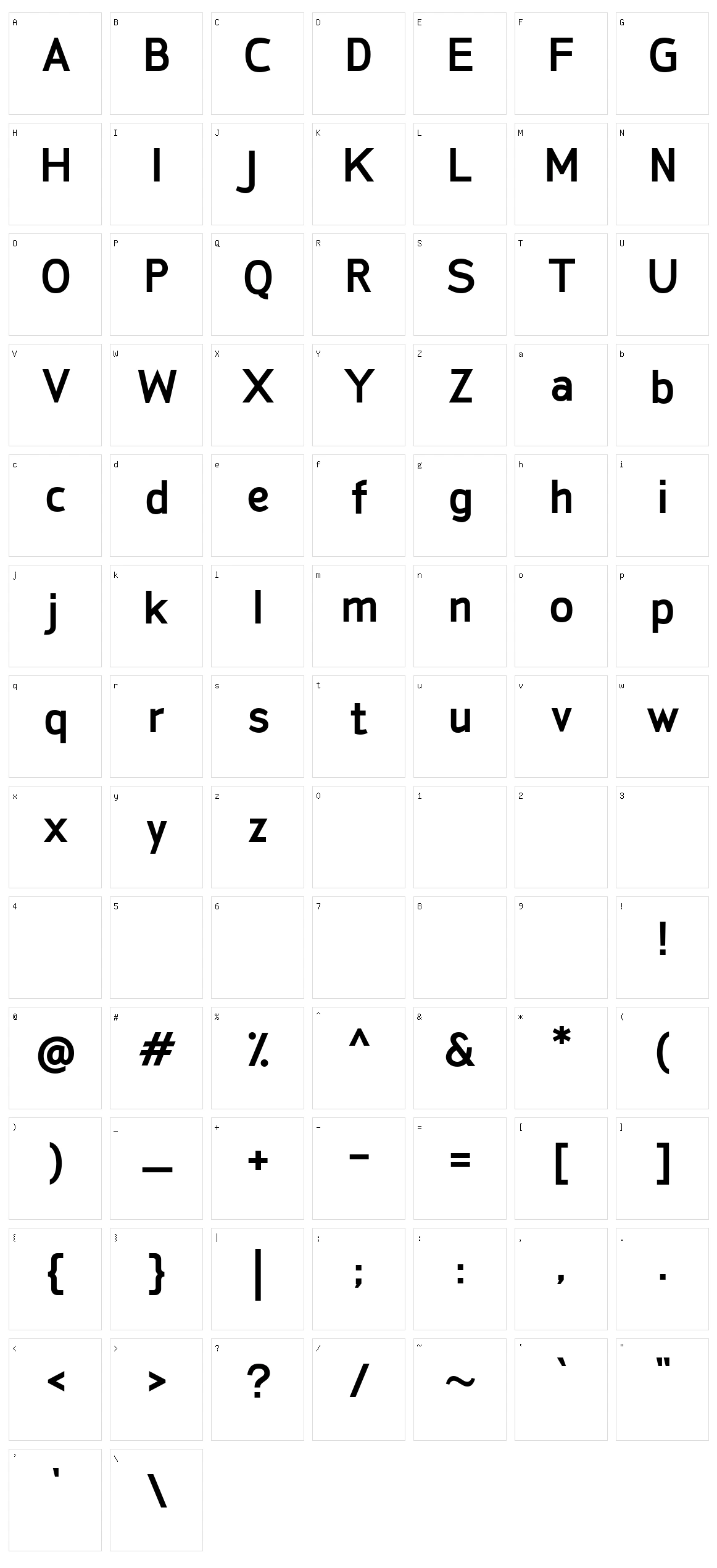San Frediano Character Set