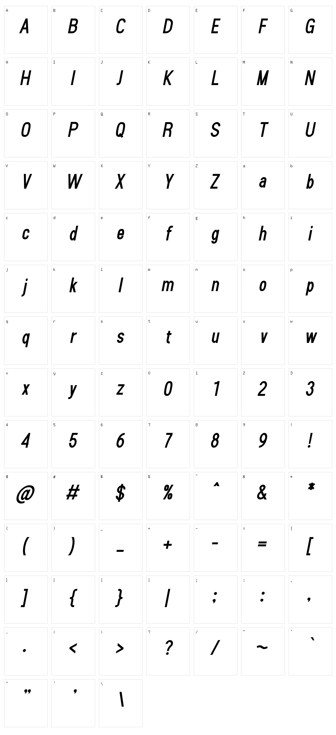 Sanlulus Character Set