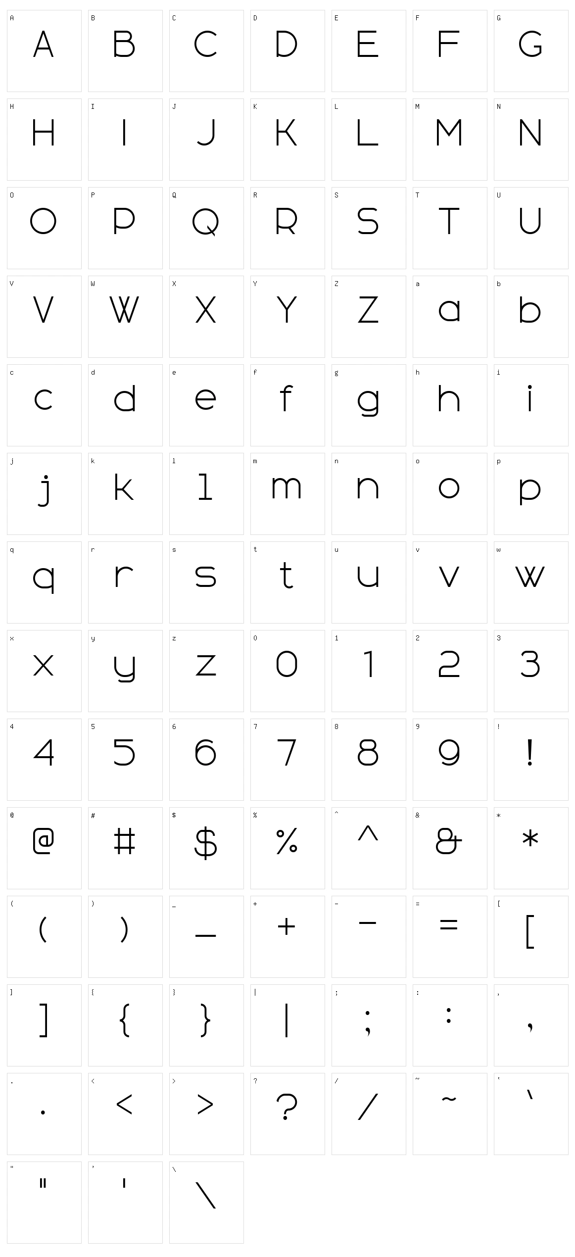 Sans Serif Plus 7 Character Set