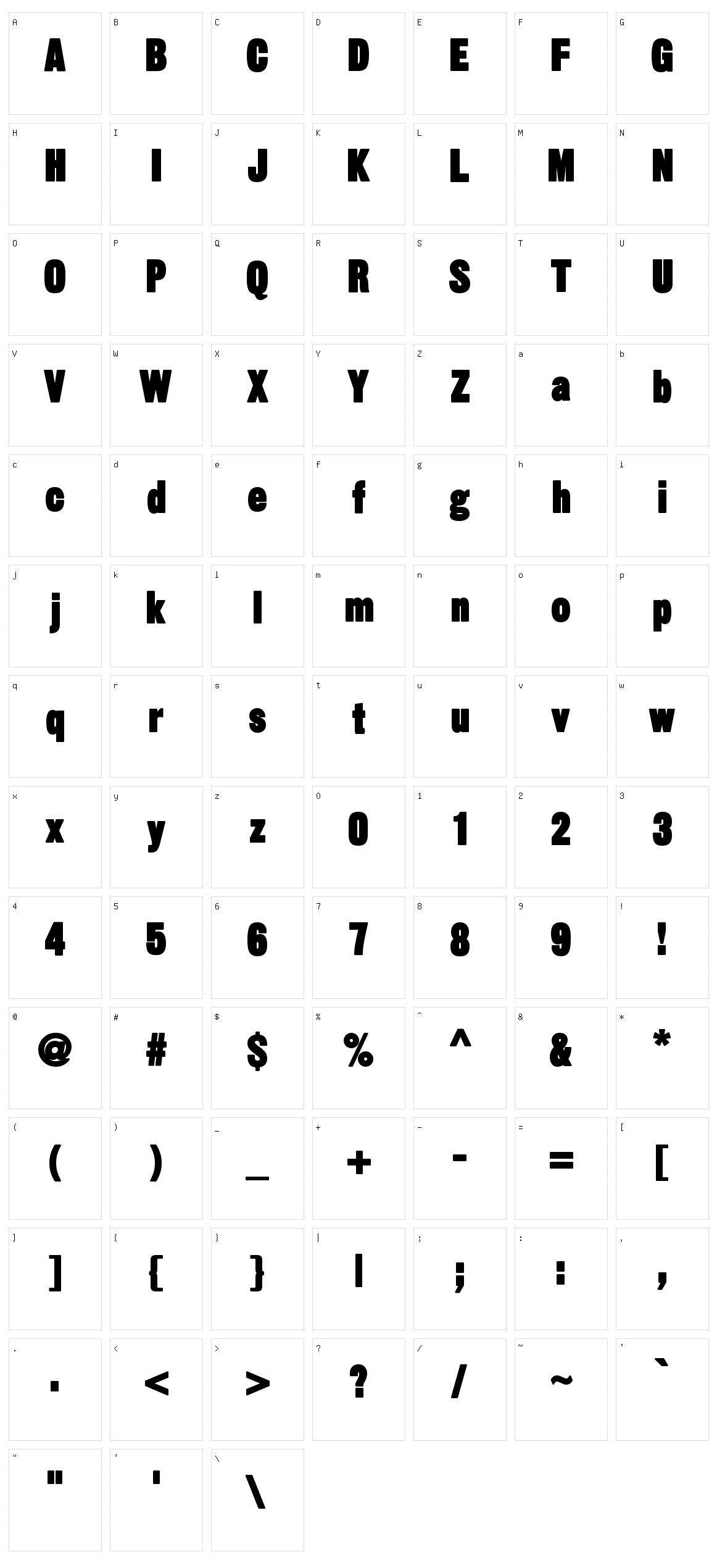 Sans Thirteen Black Character Set
