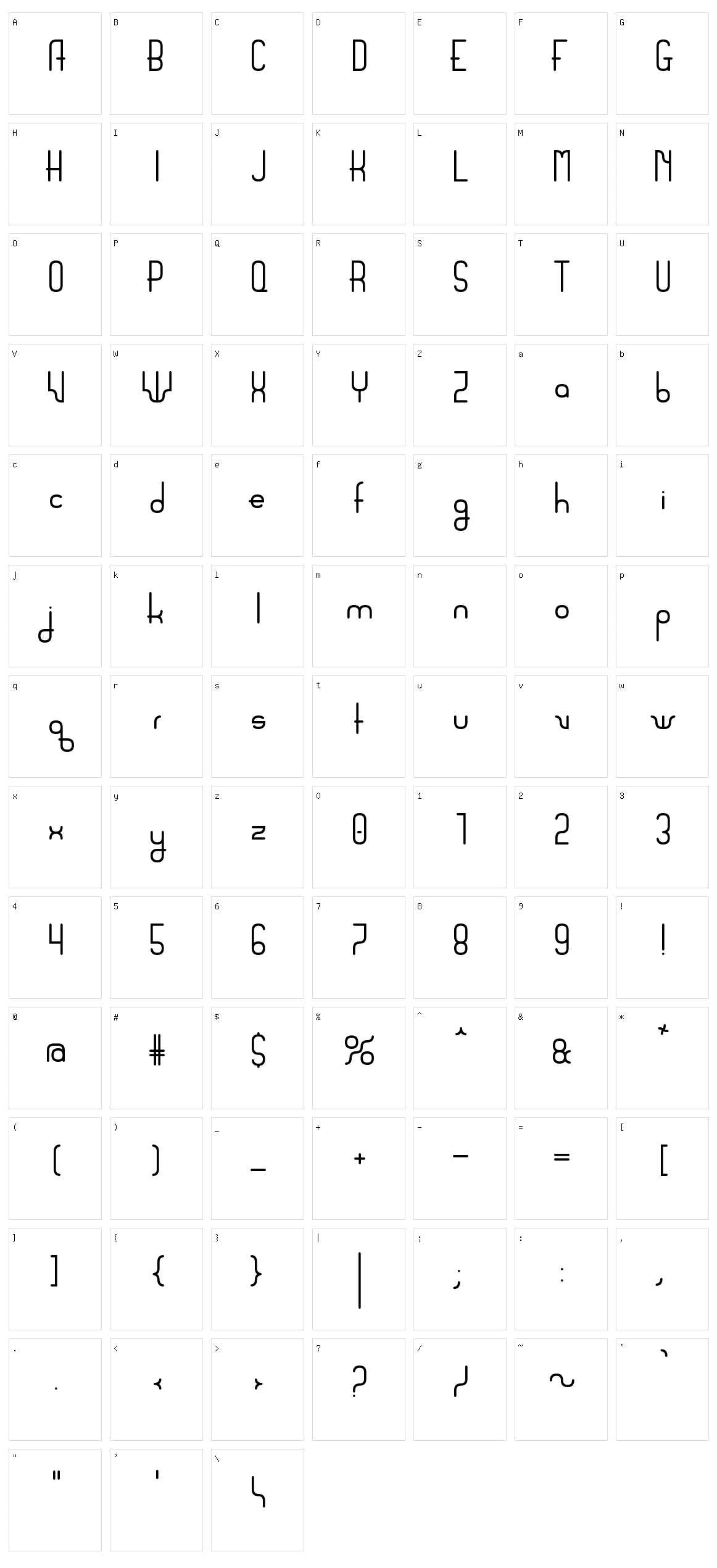 Sanserifing Character Set