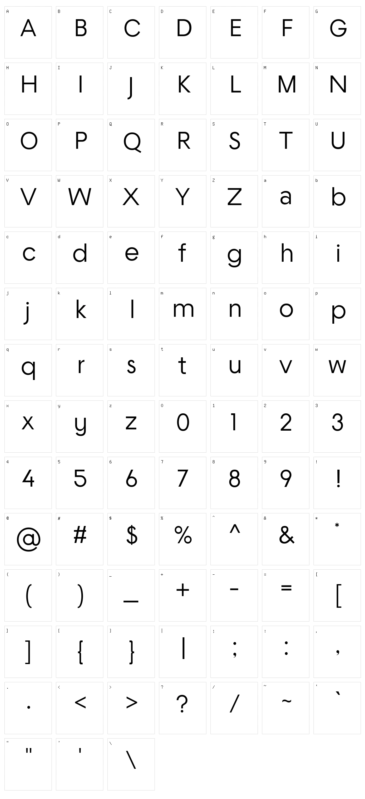 Sanva Character Set