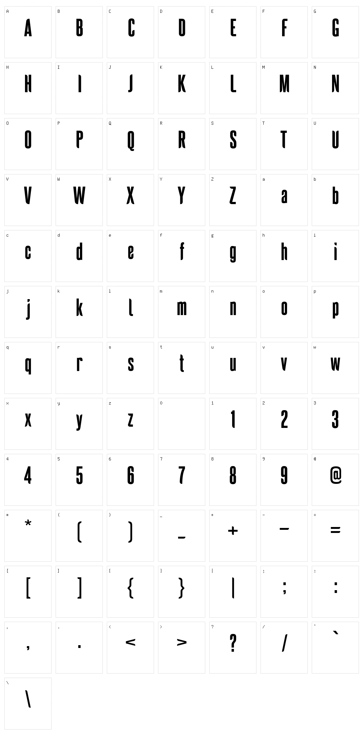 Saridona Character Set