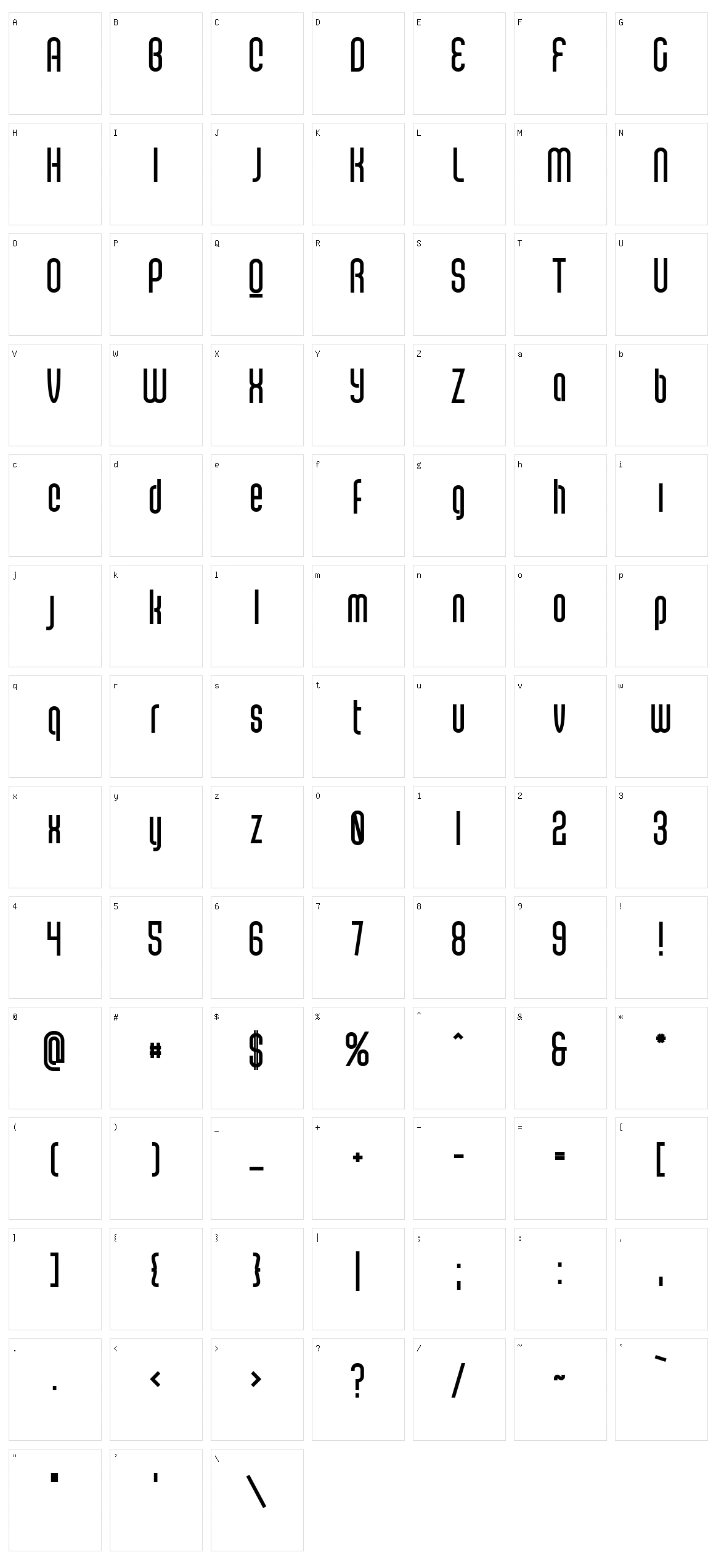 Scantype Character Set