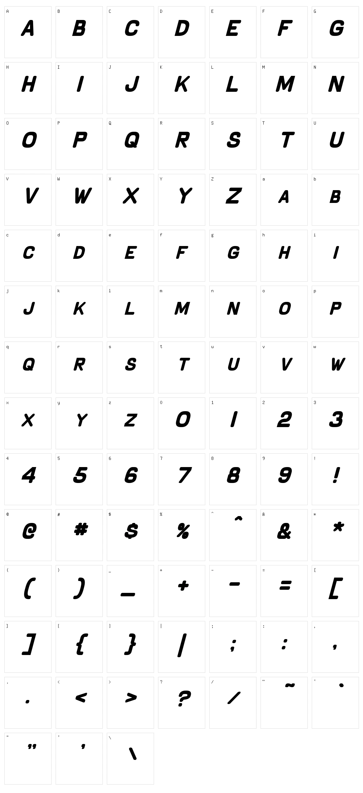 Schnaubelt Character Set