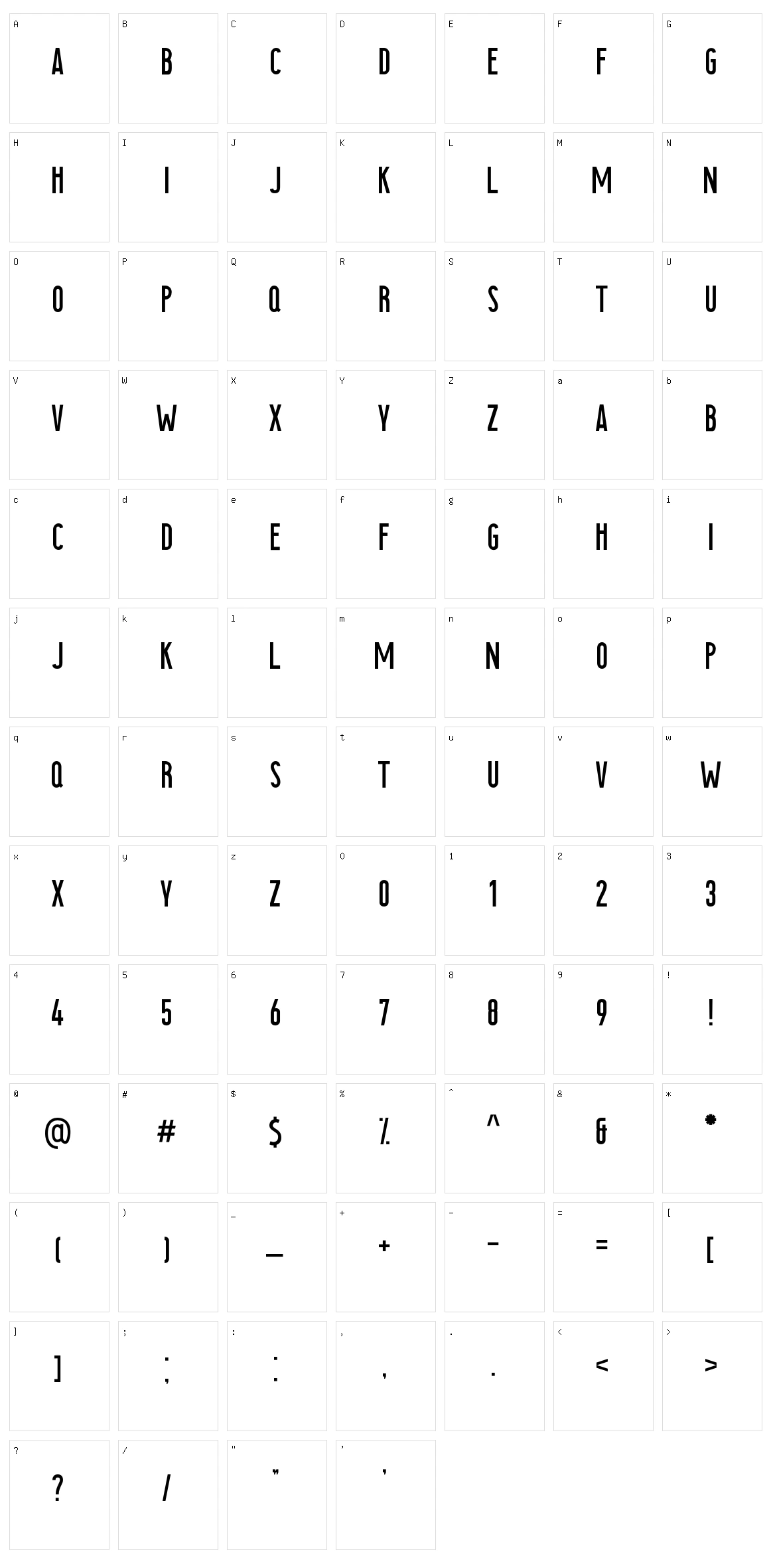 Searocks Character Set