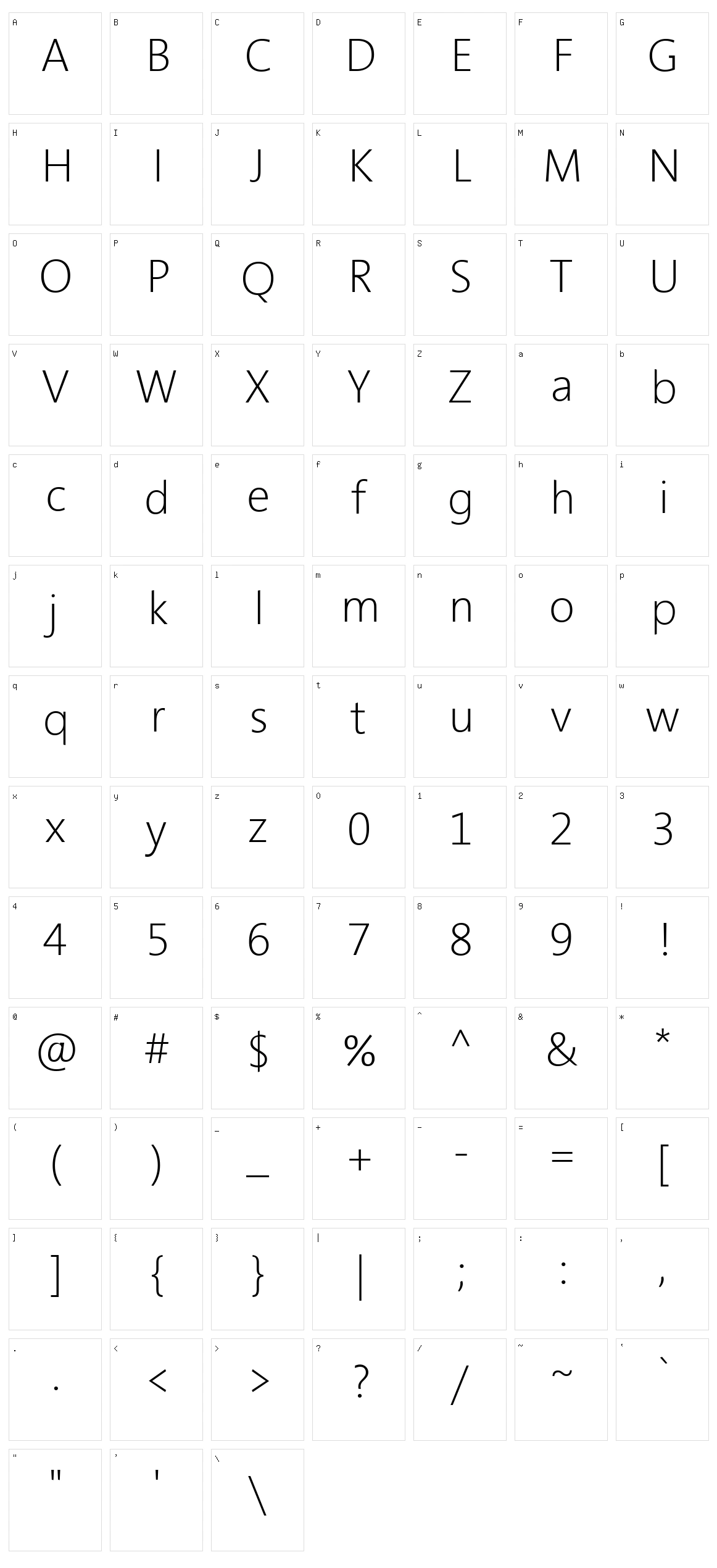 Segan Character Set