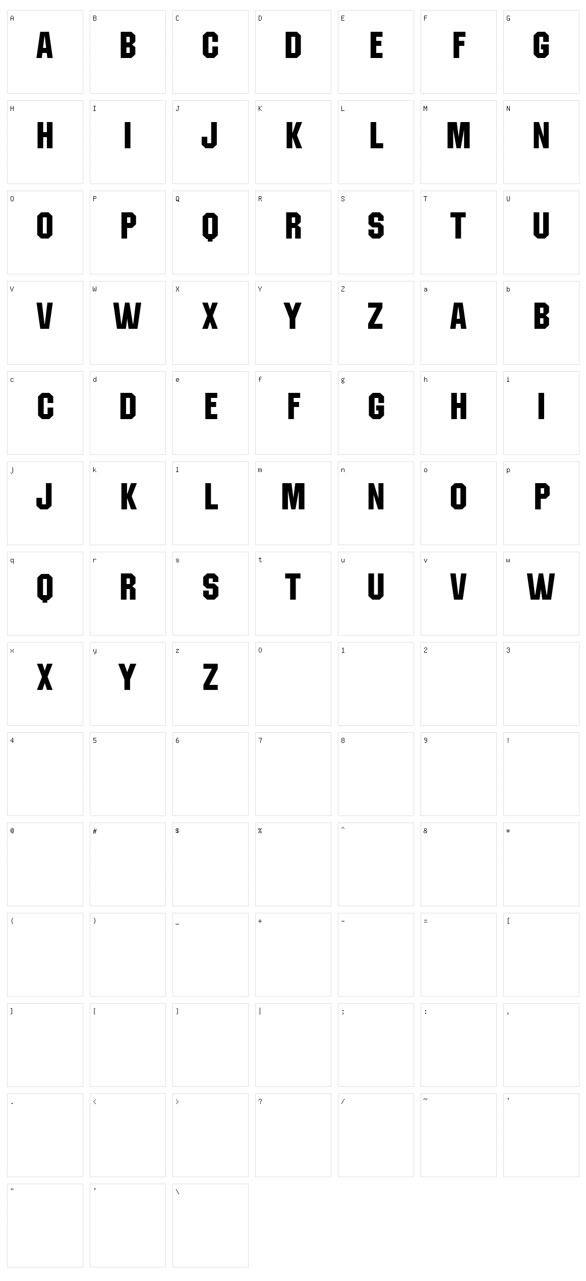 Sence Character Set