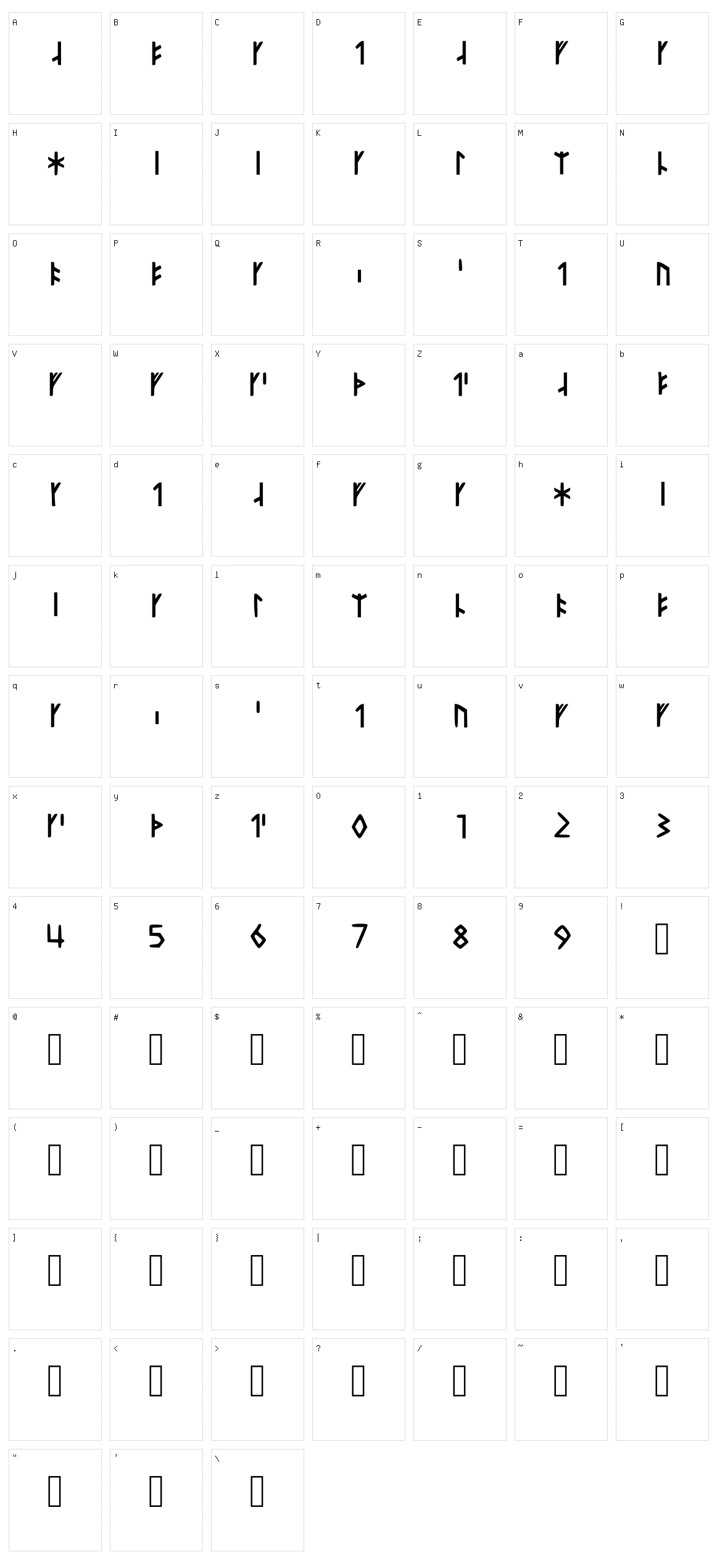 Younger Futhark Short Twig Made Character Set
