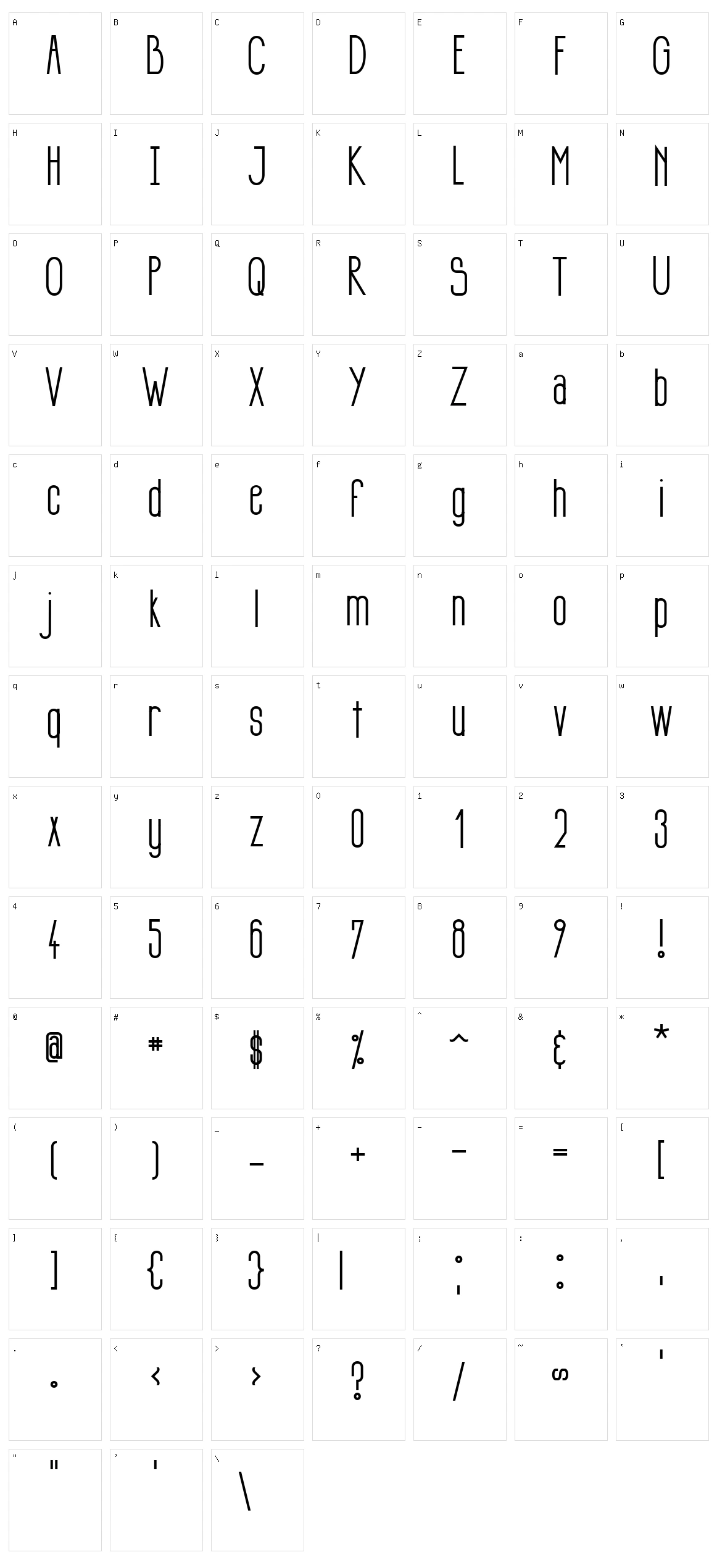 Si LuNcai Character Set