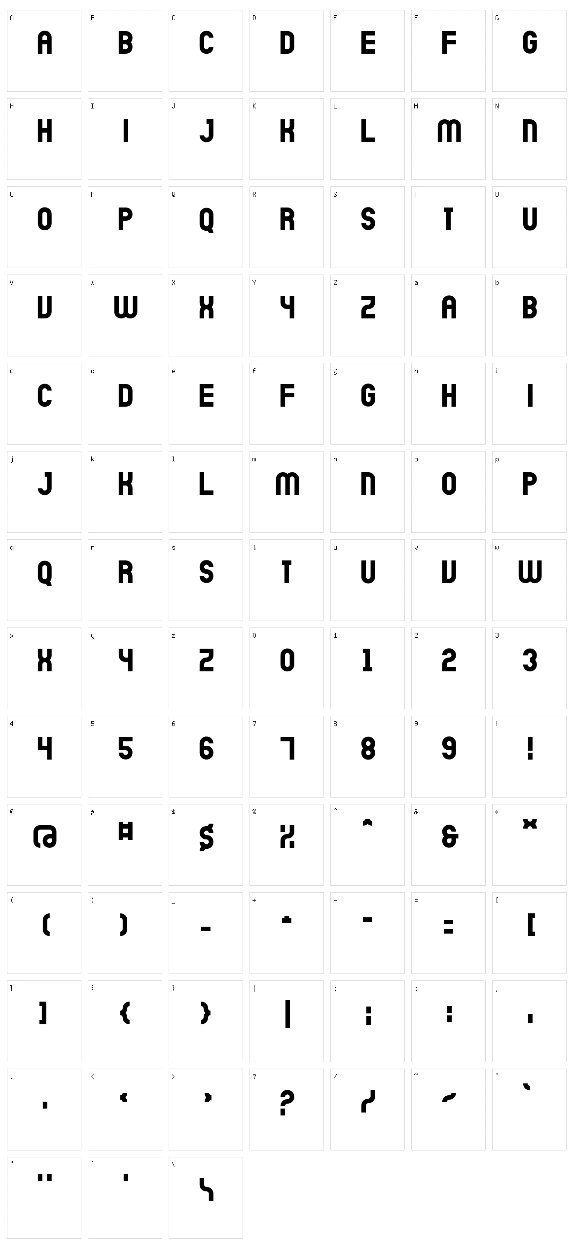 Sicret Character Set
