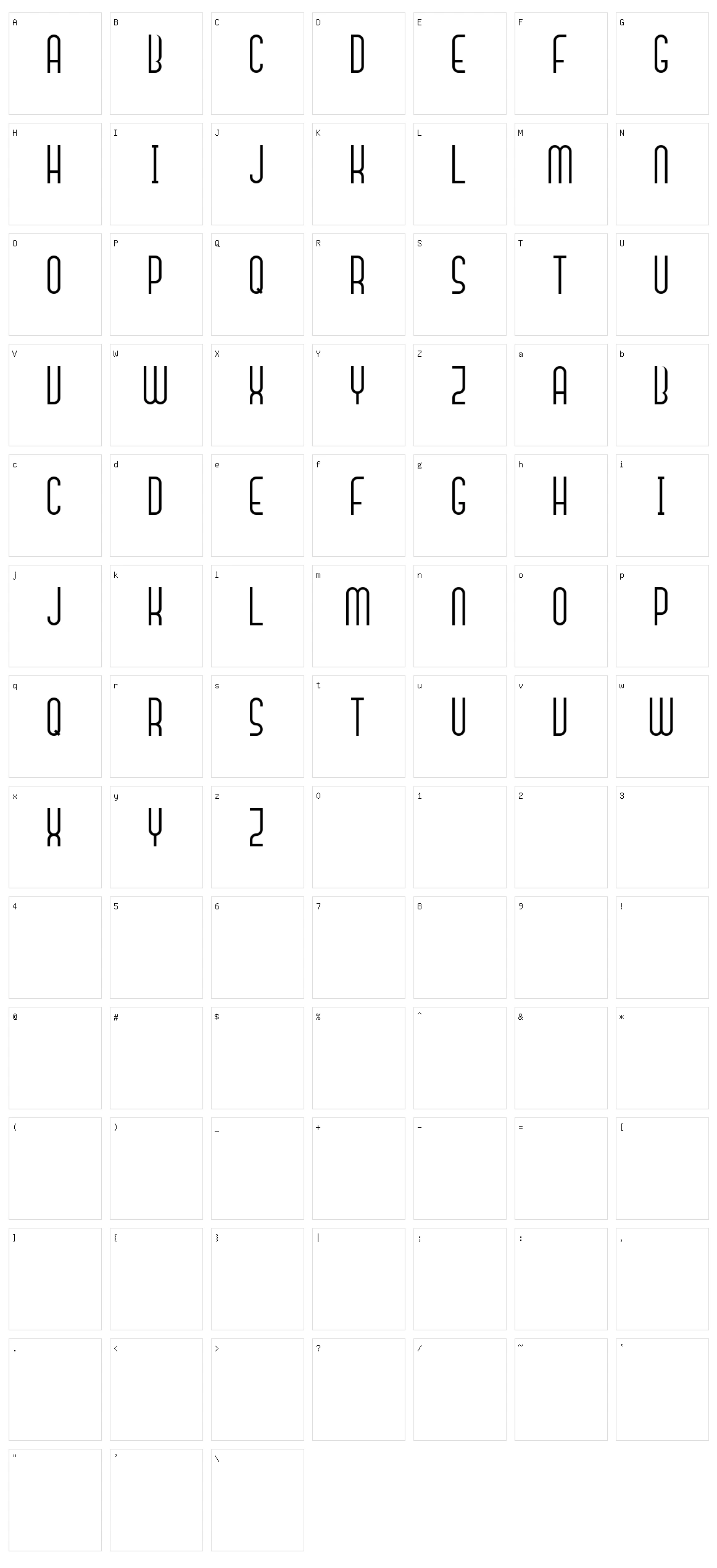 Signaline Sans Character Set