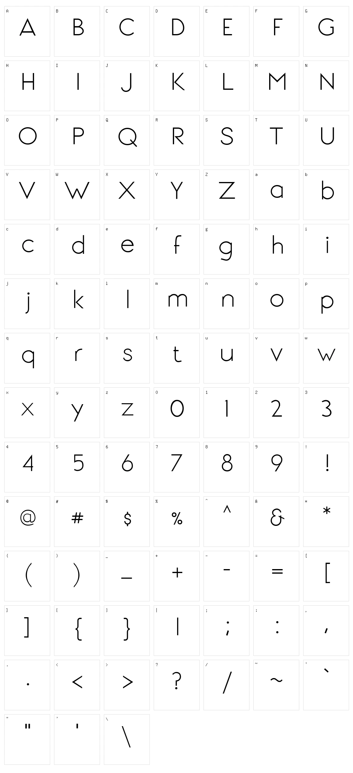 Signoria Character Set