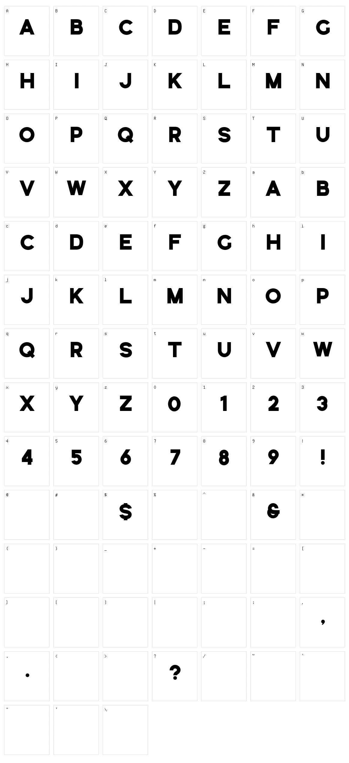 Silverstone Sans Character Set