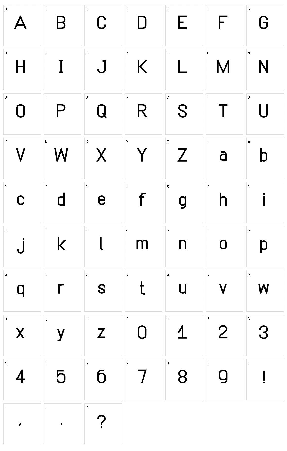 Simpetico Character Set