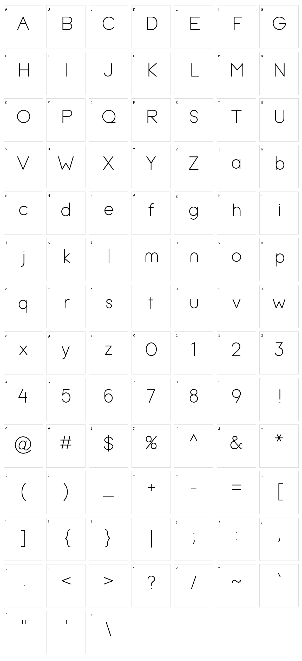 Simpletix Character Set