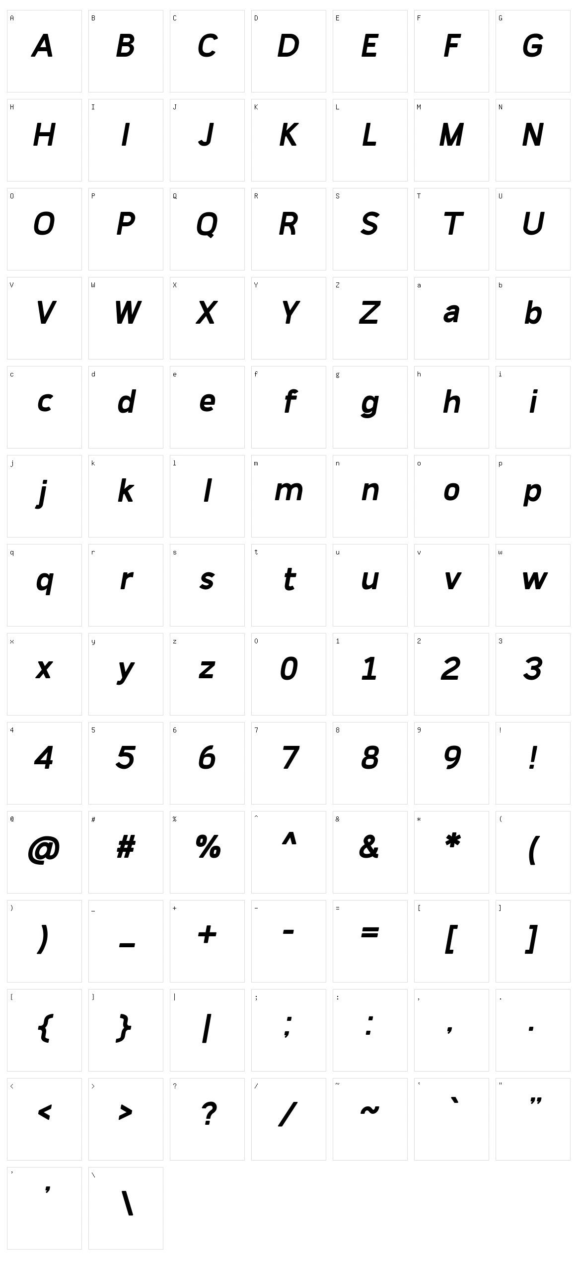 Simvoni Character Set