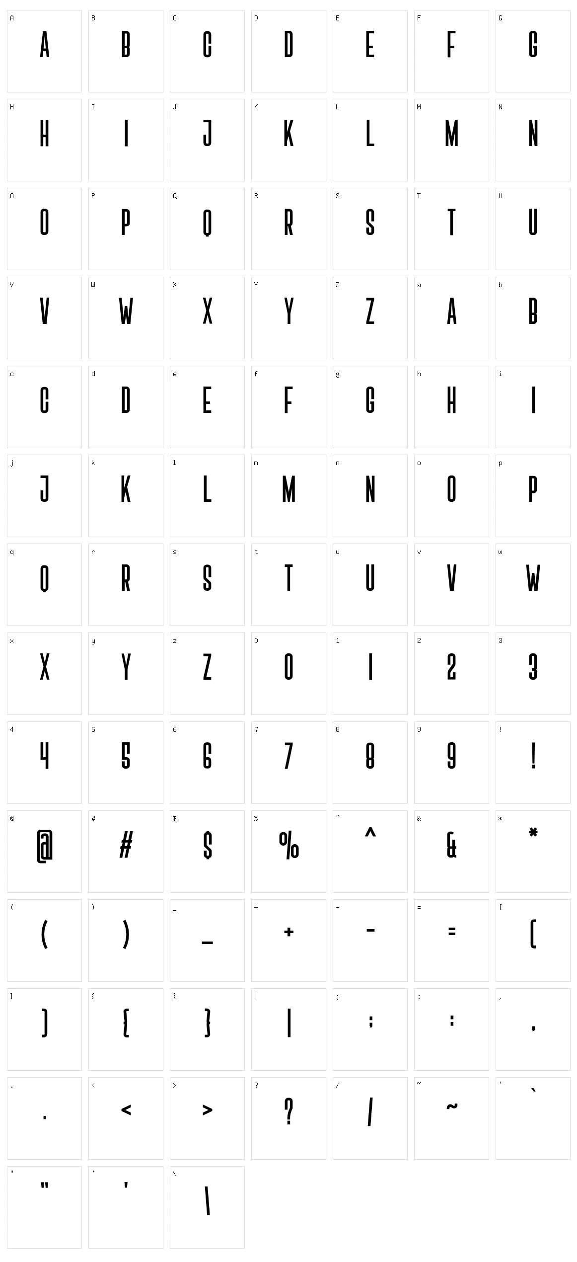 Singa Character Set