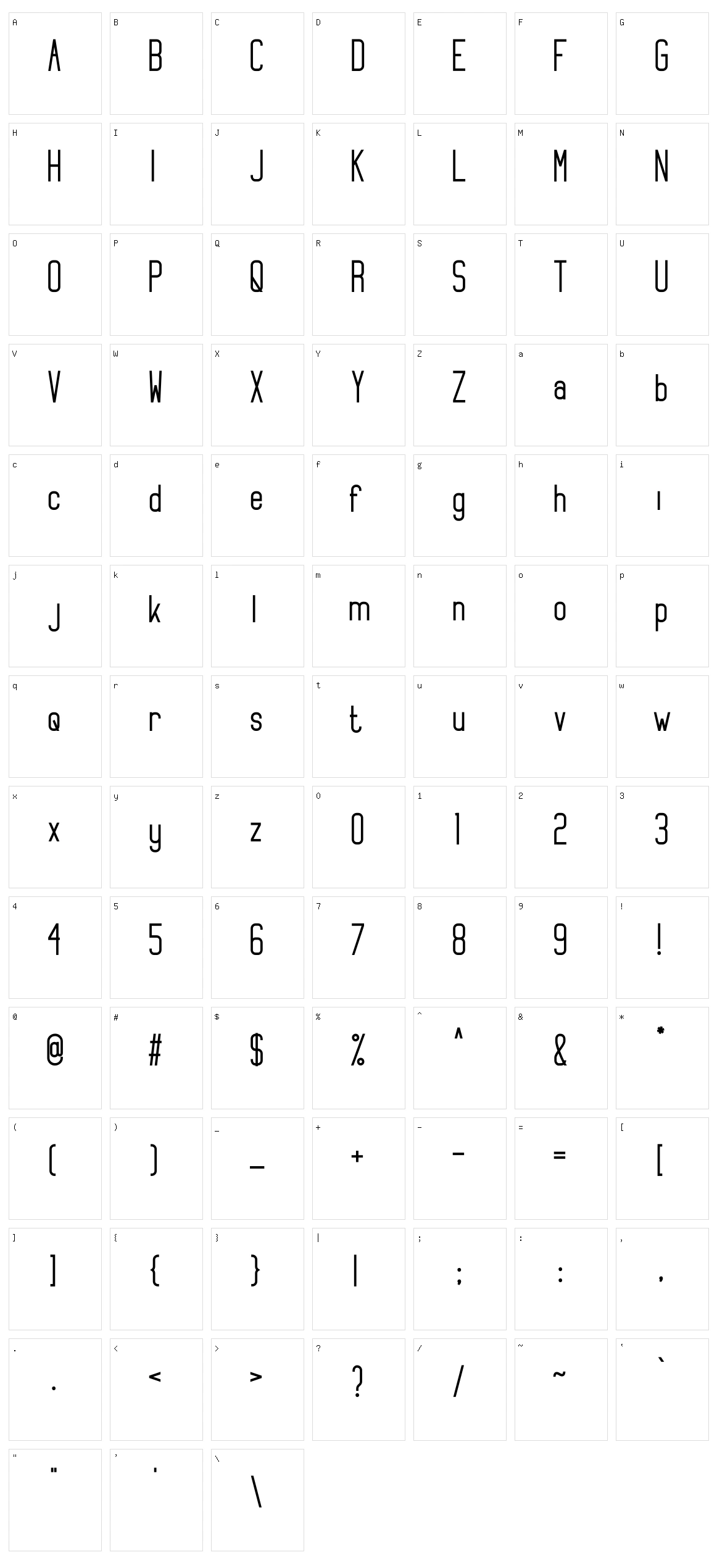 Skyline Character Set