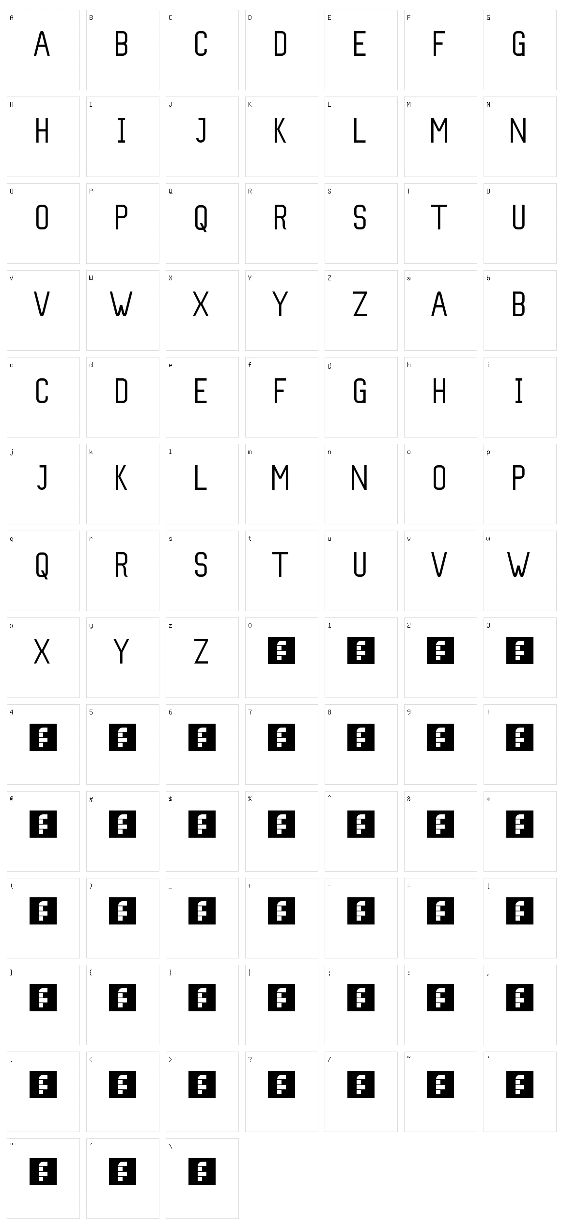 Slim Character Set