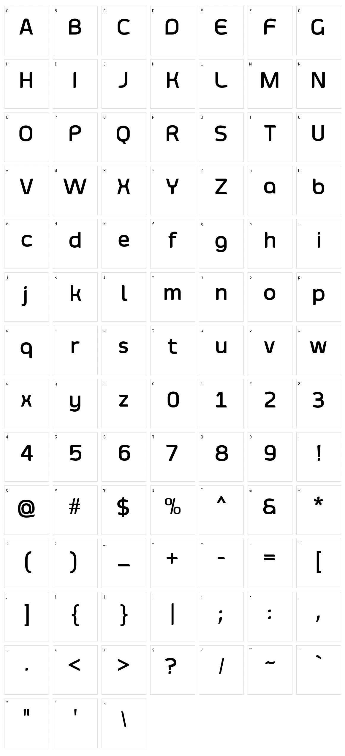 Smoolthan Character Set