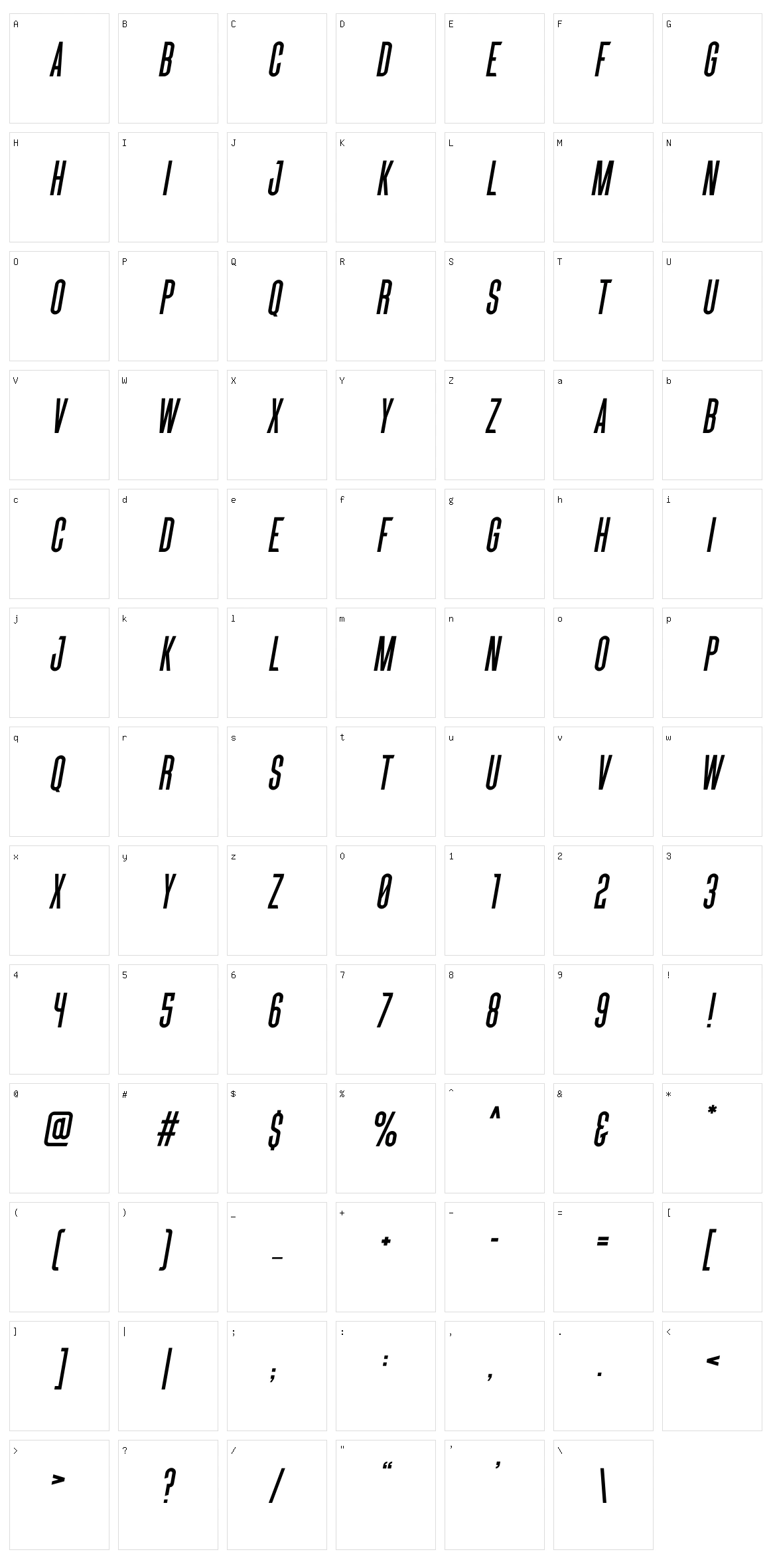 Social Sans Character Set