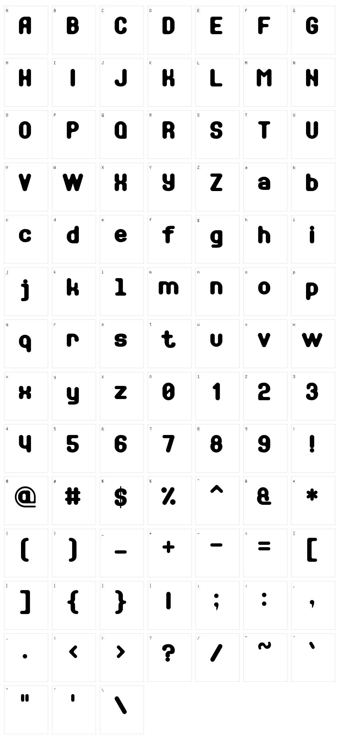 Soft Sans Serif 7 Character Set