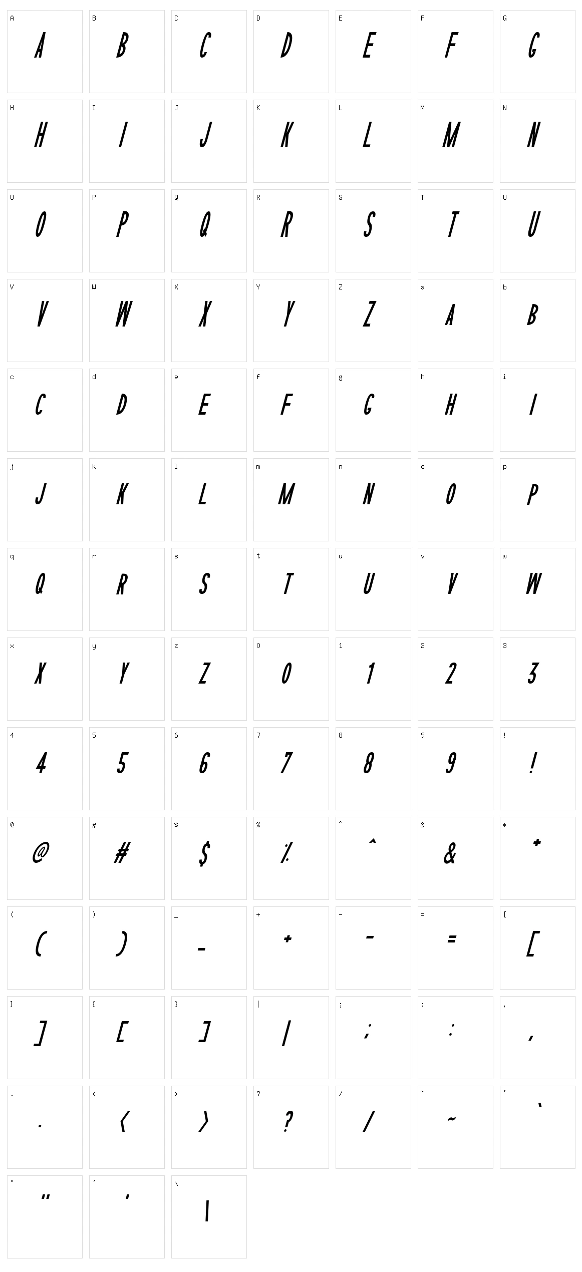 Sophisticated Slims Character Set