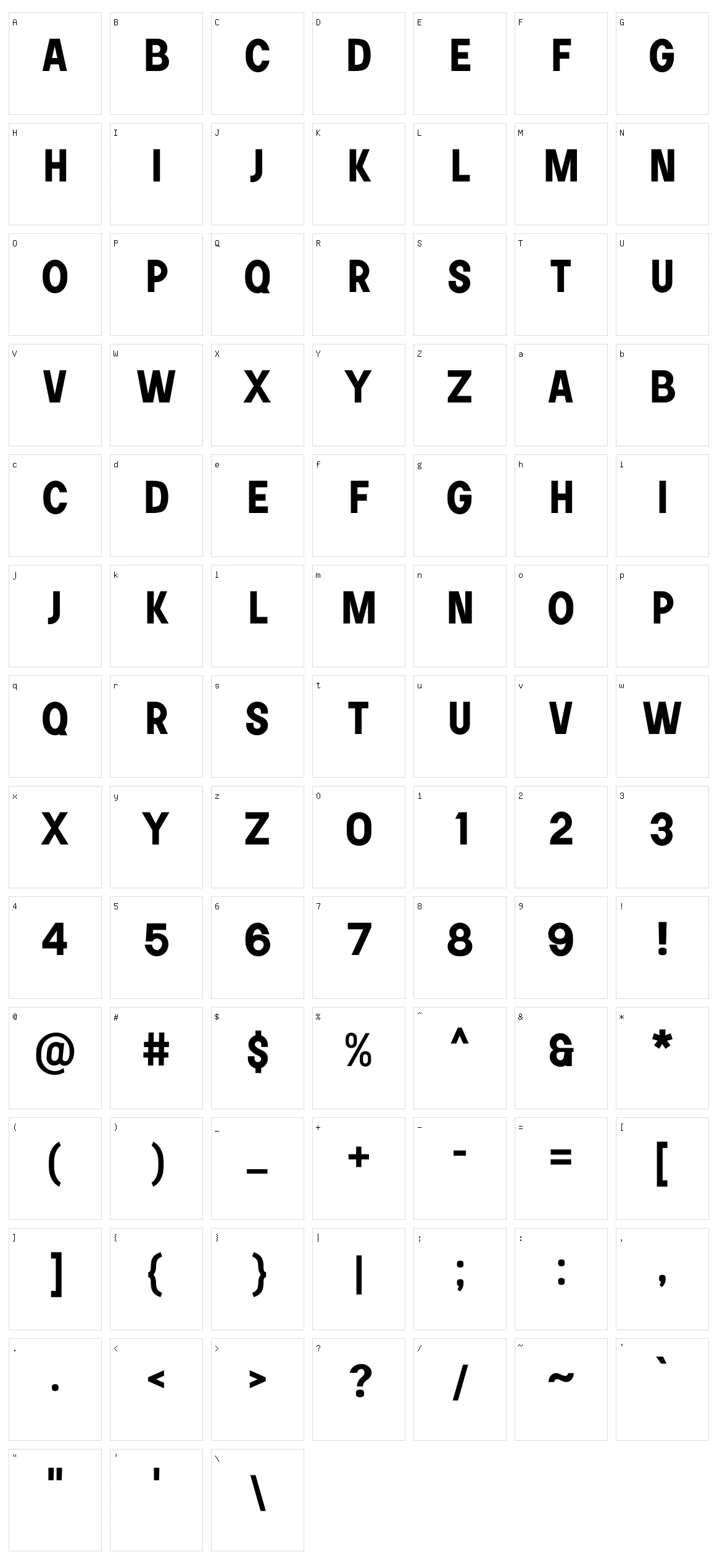 Soria Character Set