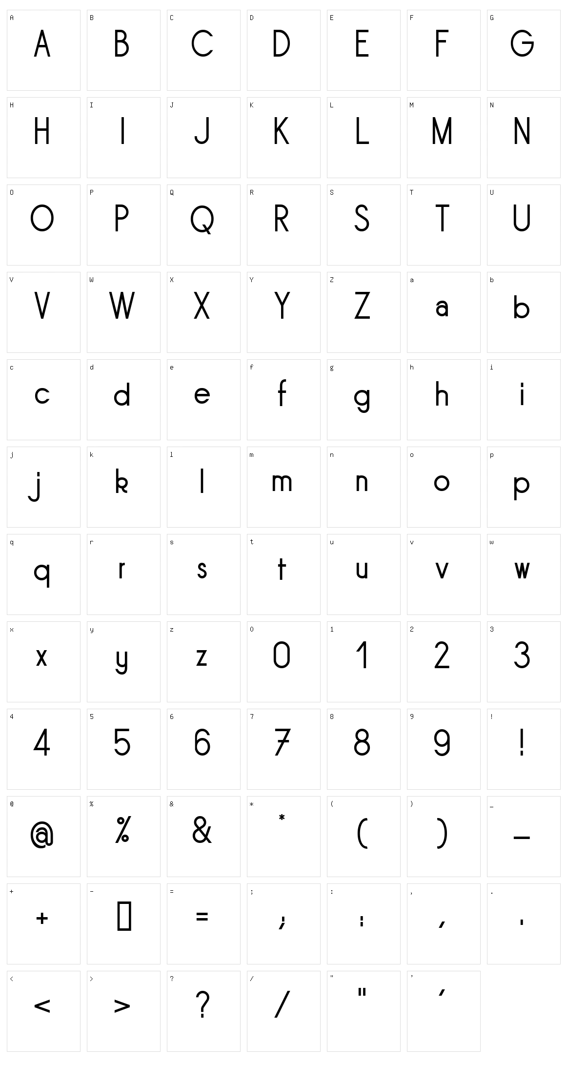 Sornette Character Set