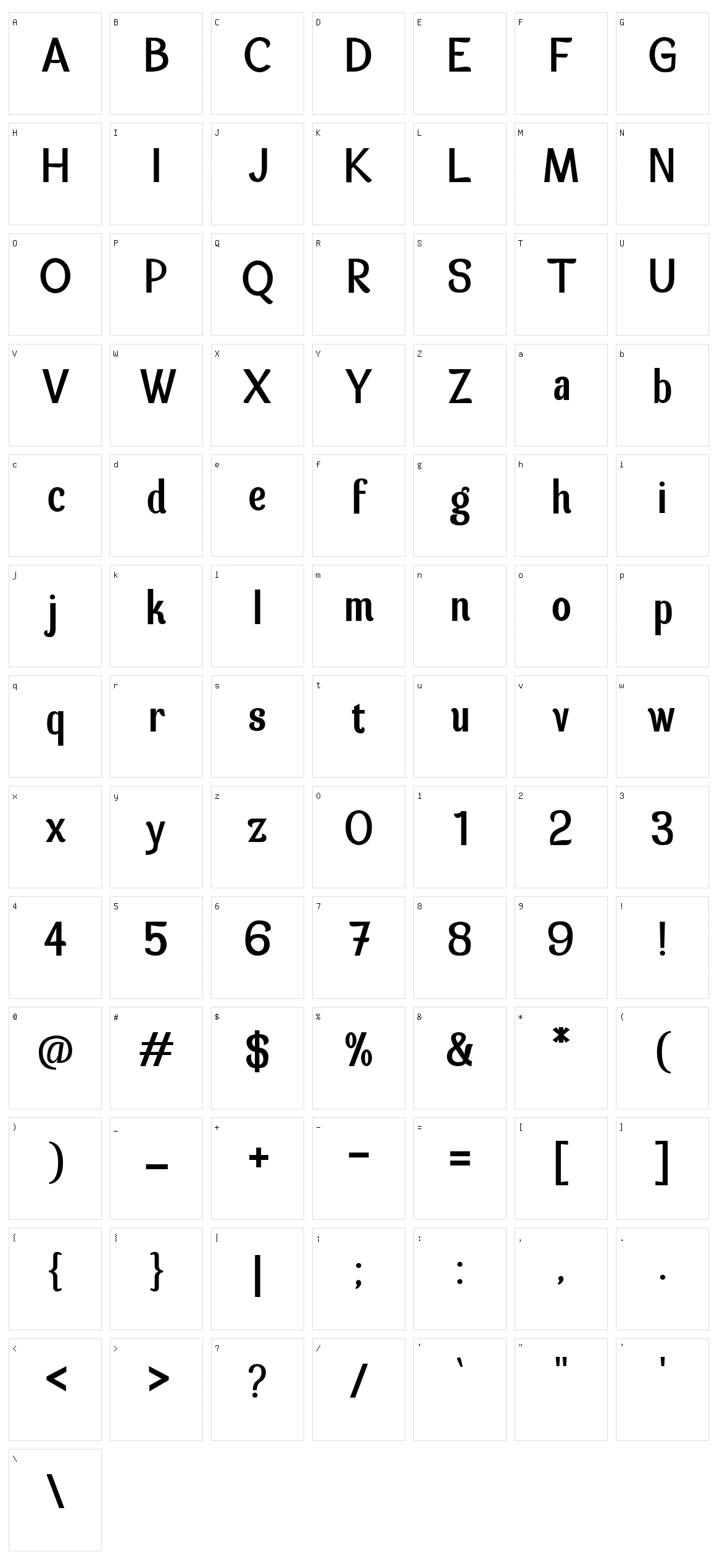 Spatha Sans Character Set