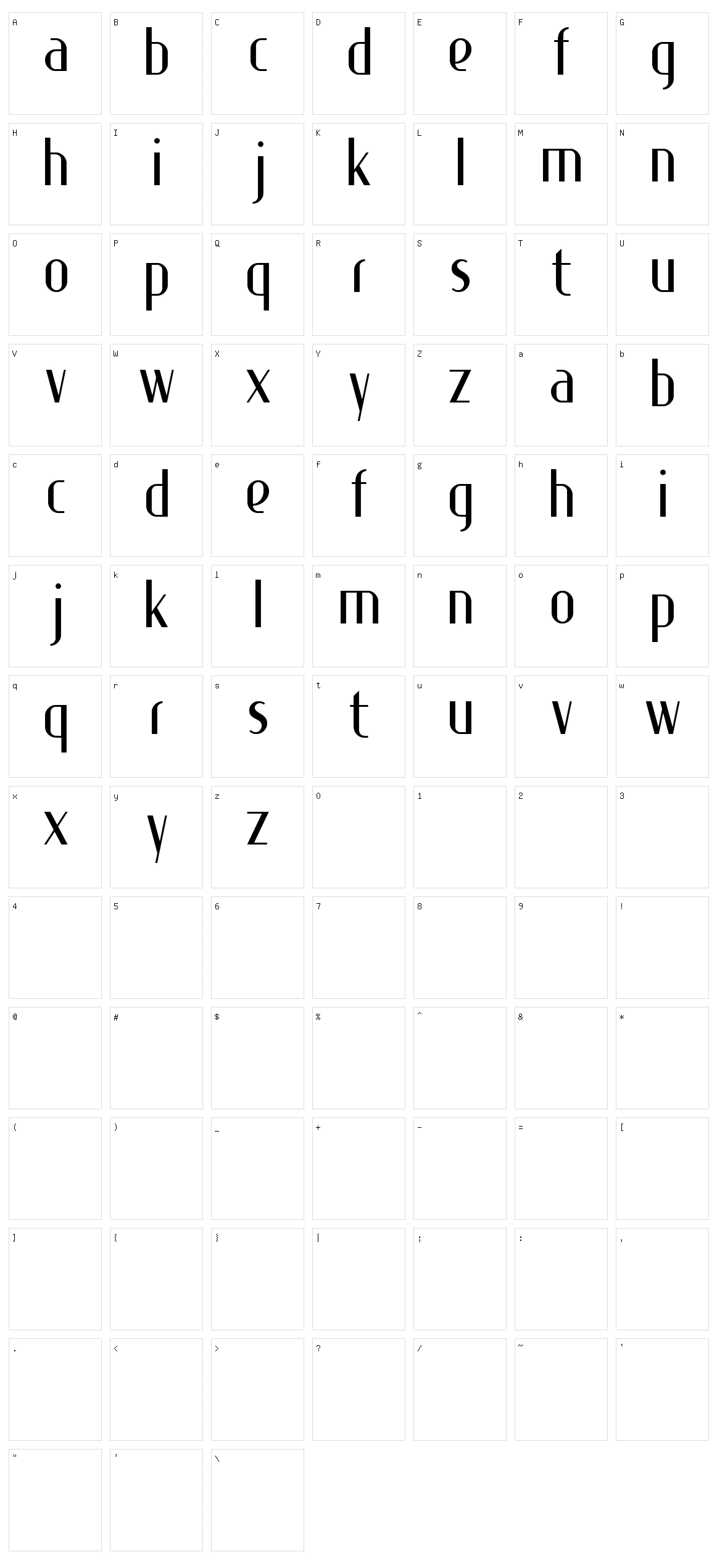 Special K Character Set