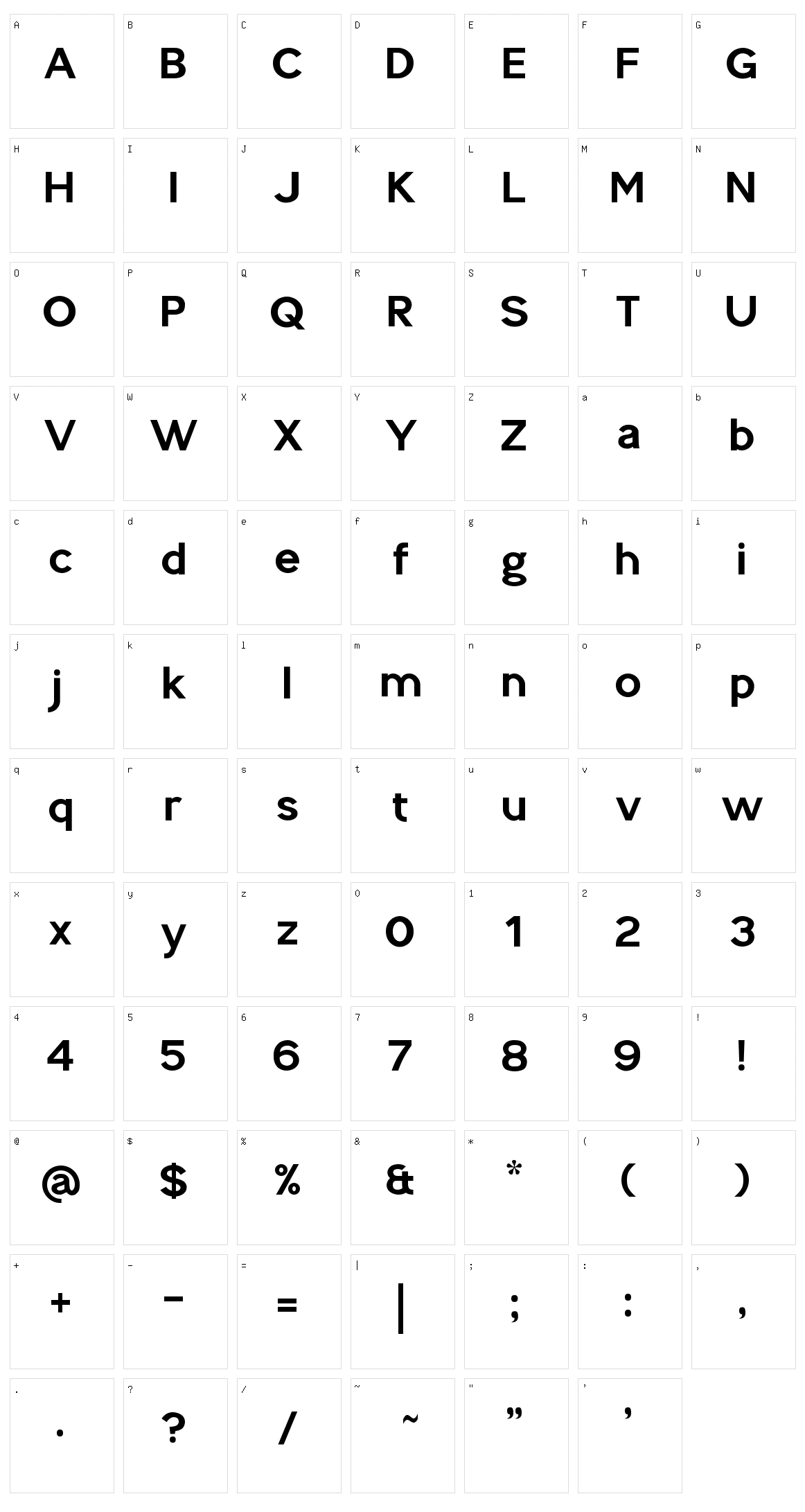Splekta Character Set