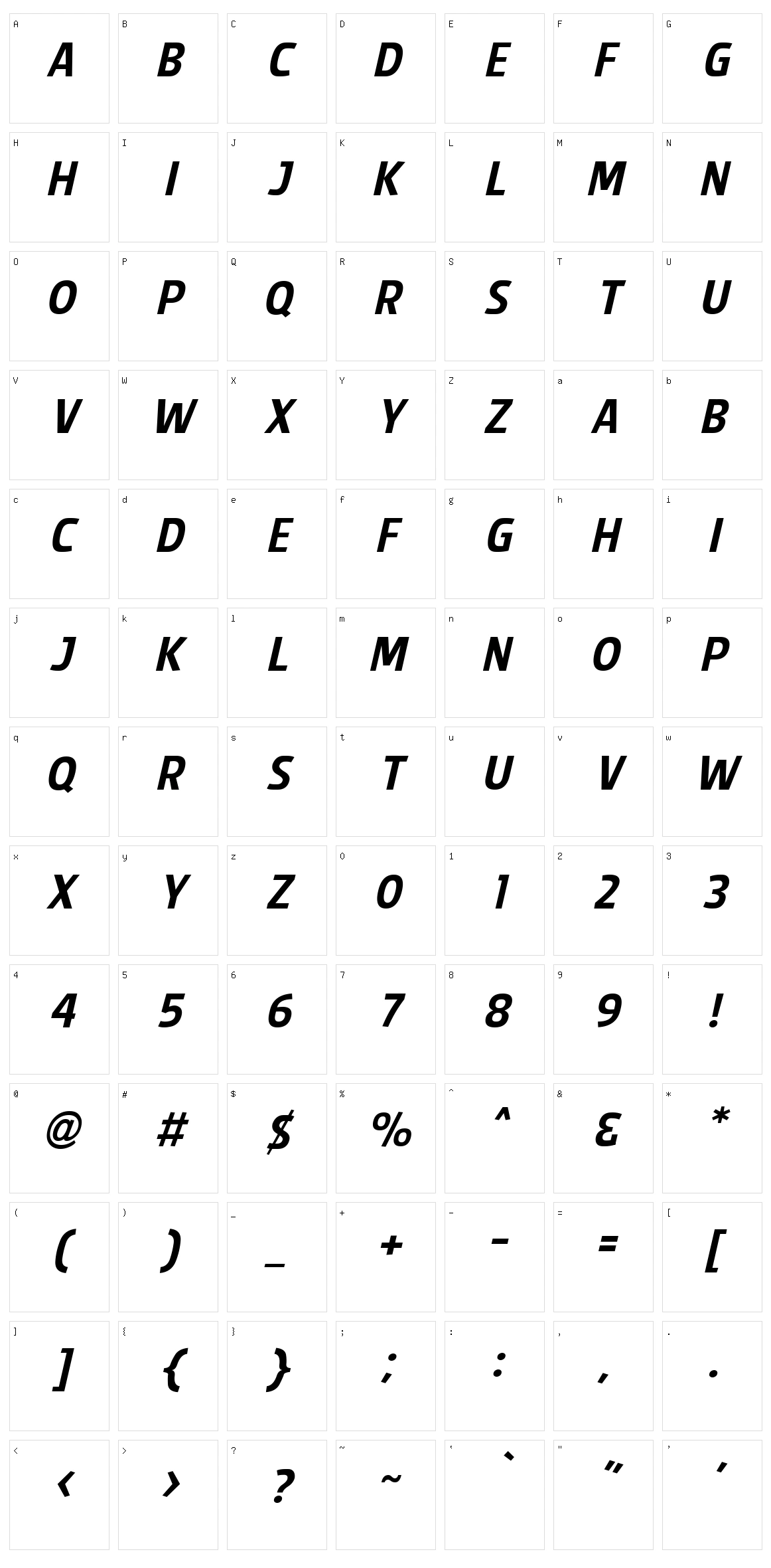 Splendid Plan 9 Character Set