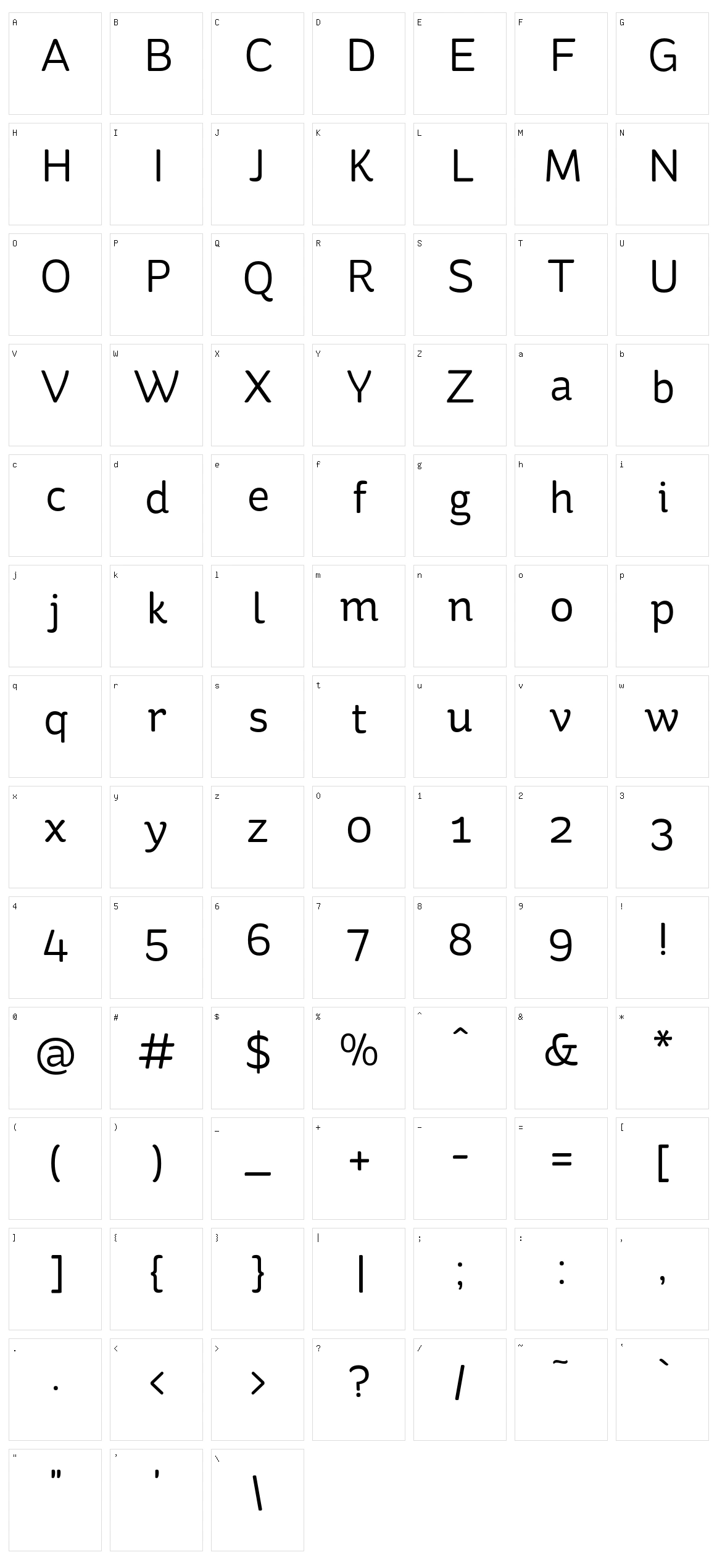 St Ryde Character Set