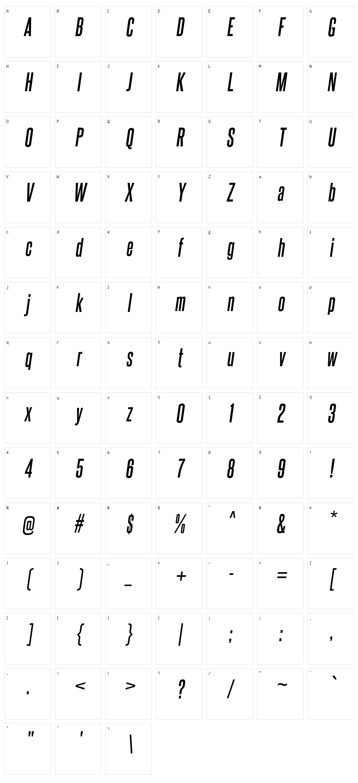 Steelfish Character Set